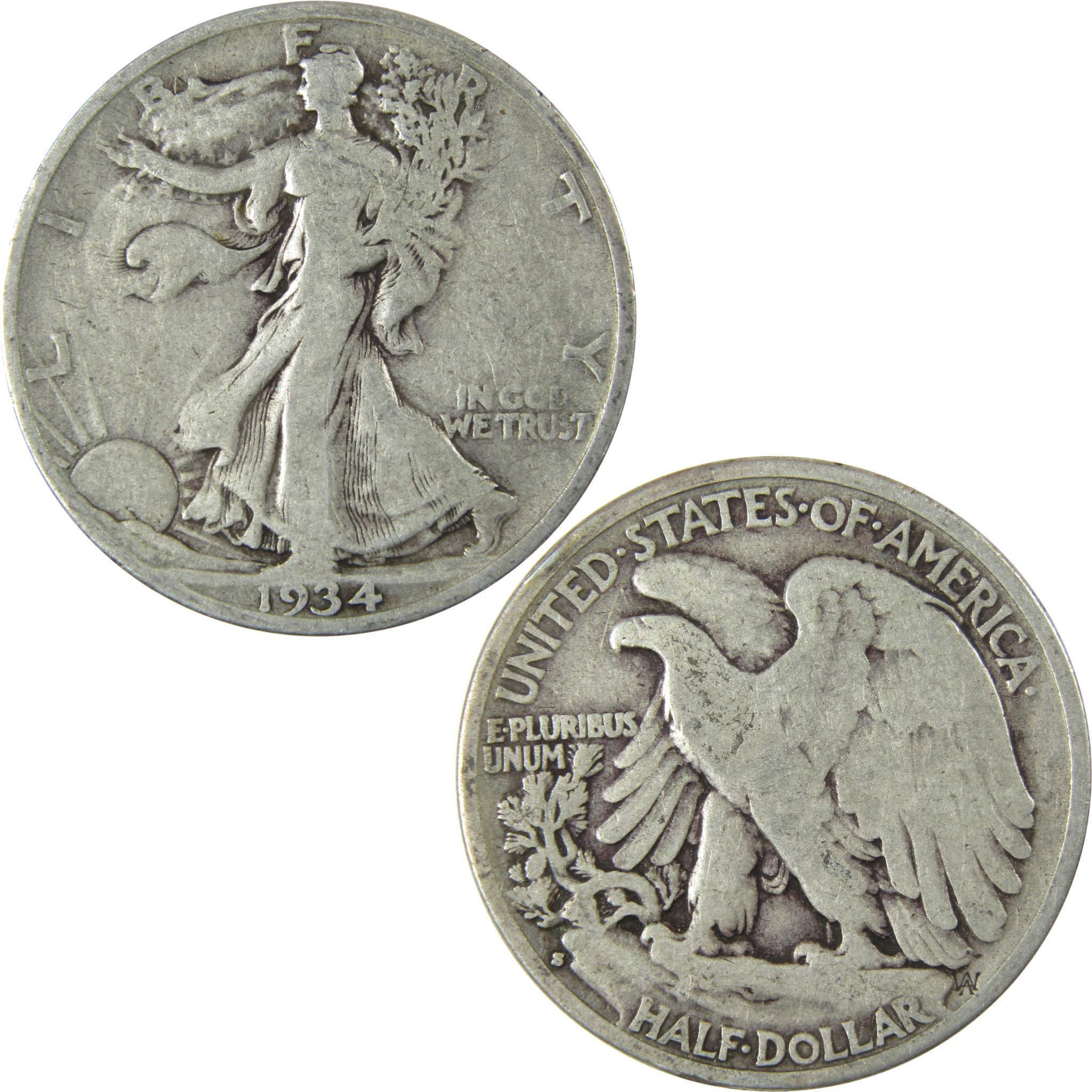 1934 S Liberty Walking Silver Half Dollar VG Very Good SKU:CP524