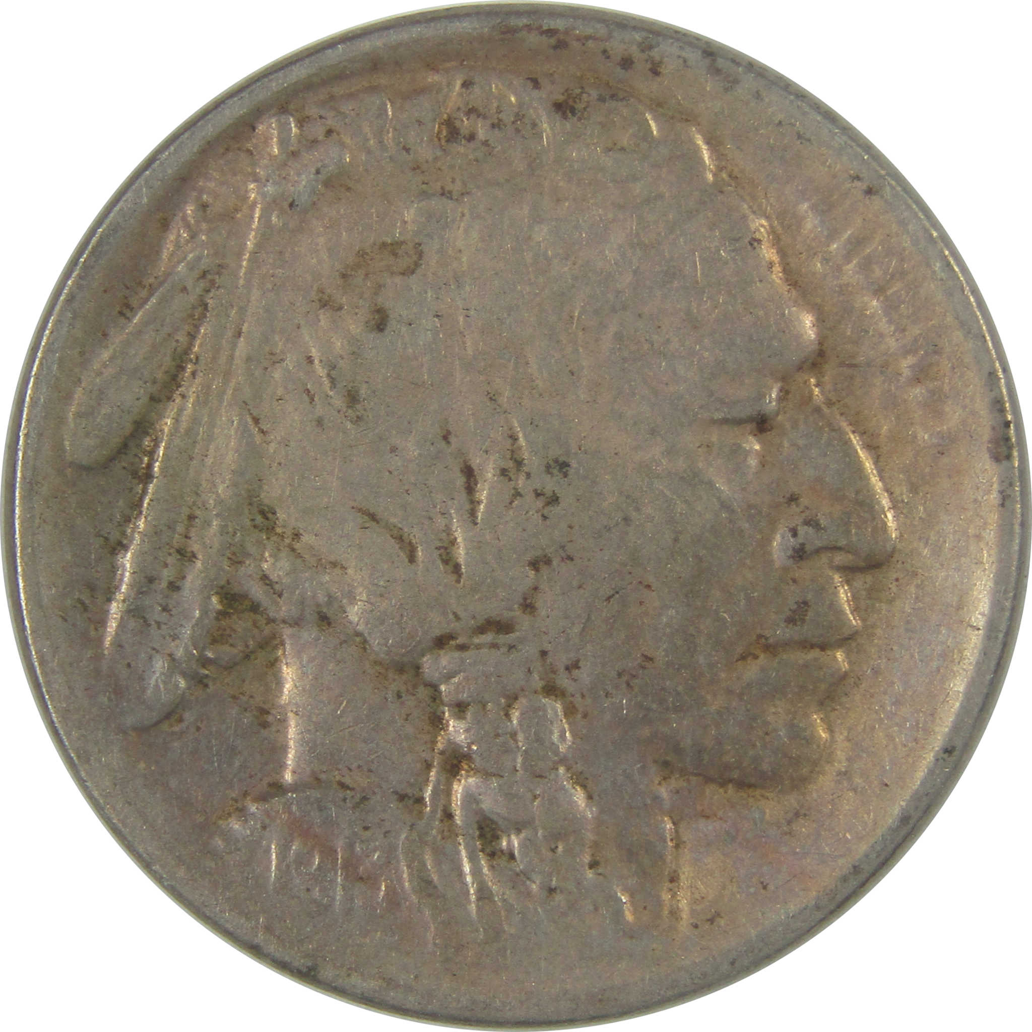 1913 S Type 1 Indian Head Buffalo Nickel VF Details 5c Coin SKU:I21052