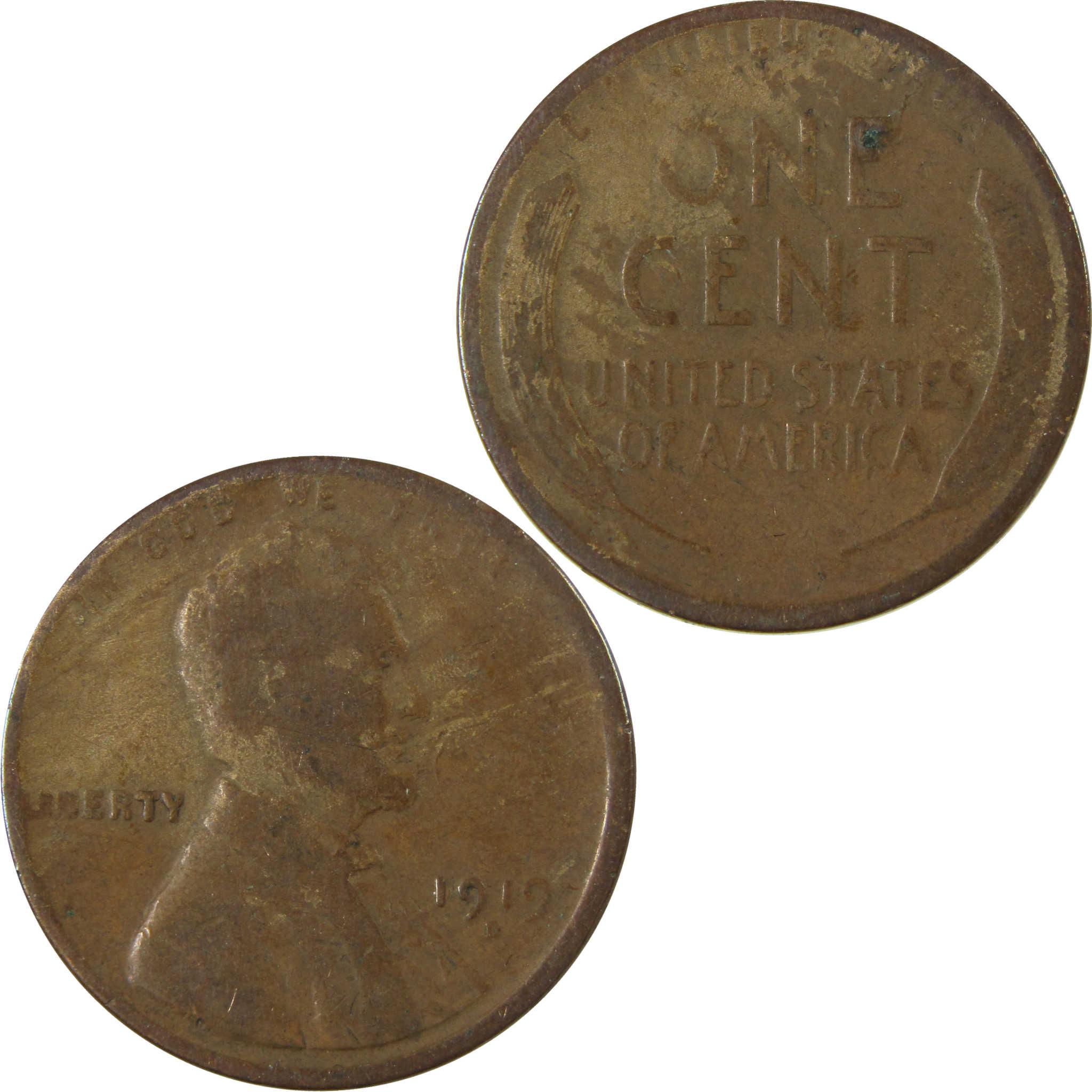 1919 D Lincoln Wheat Cent G Good Penny 1c Coin Collectible SKU:I27173