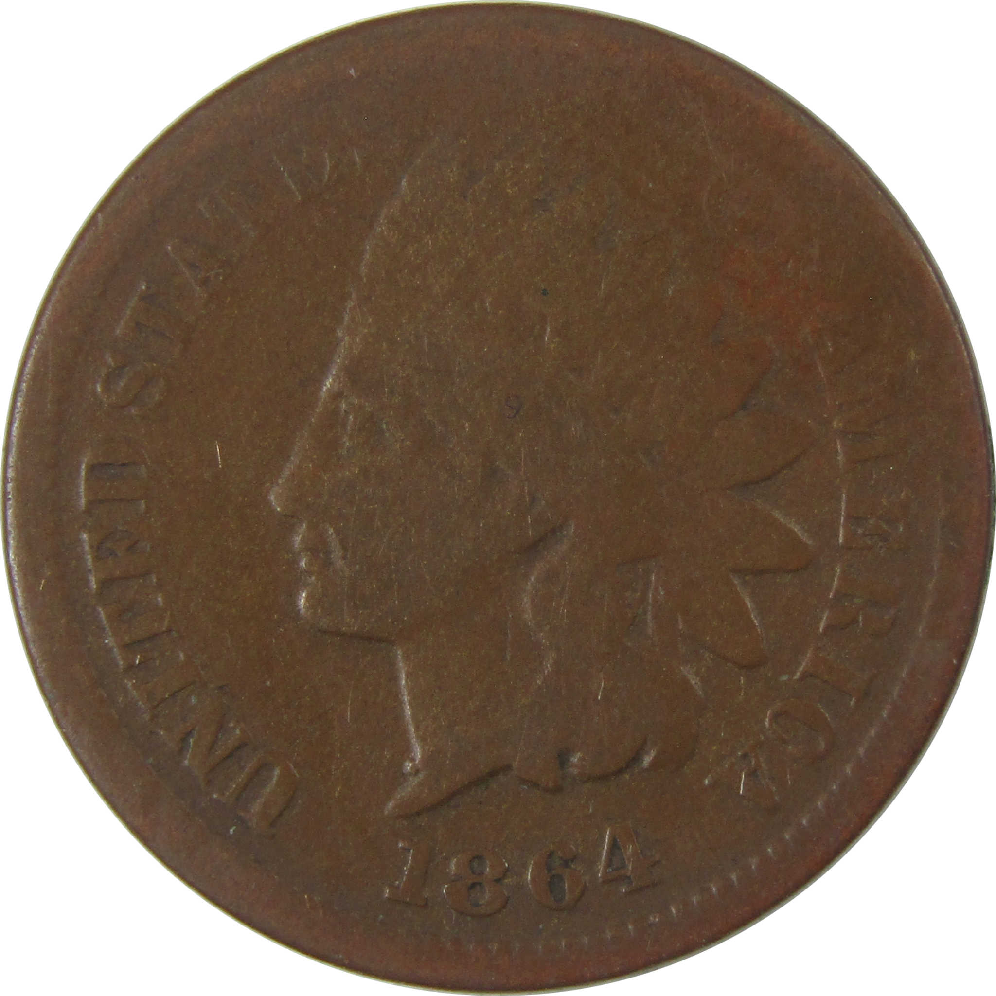 1864 L Indian Head Cent AG About Good Bronze Penny 1c Coin SKU:I23258