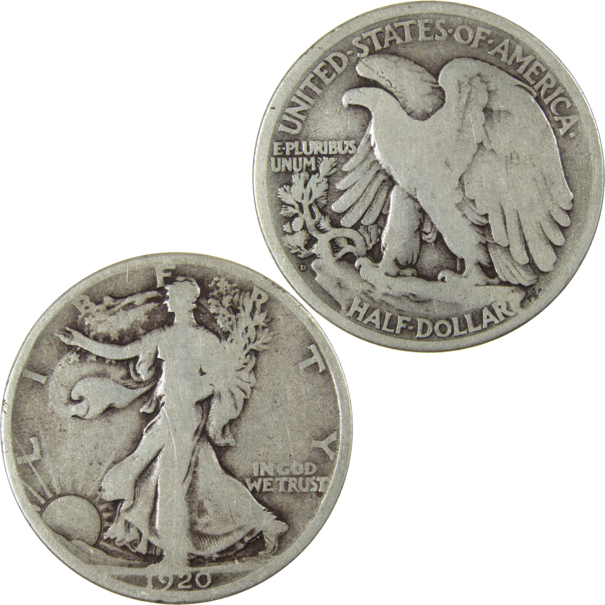 1920 D Liberty Walking Silver Half Dollar VG Very Good SKU:I26009