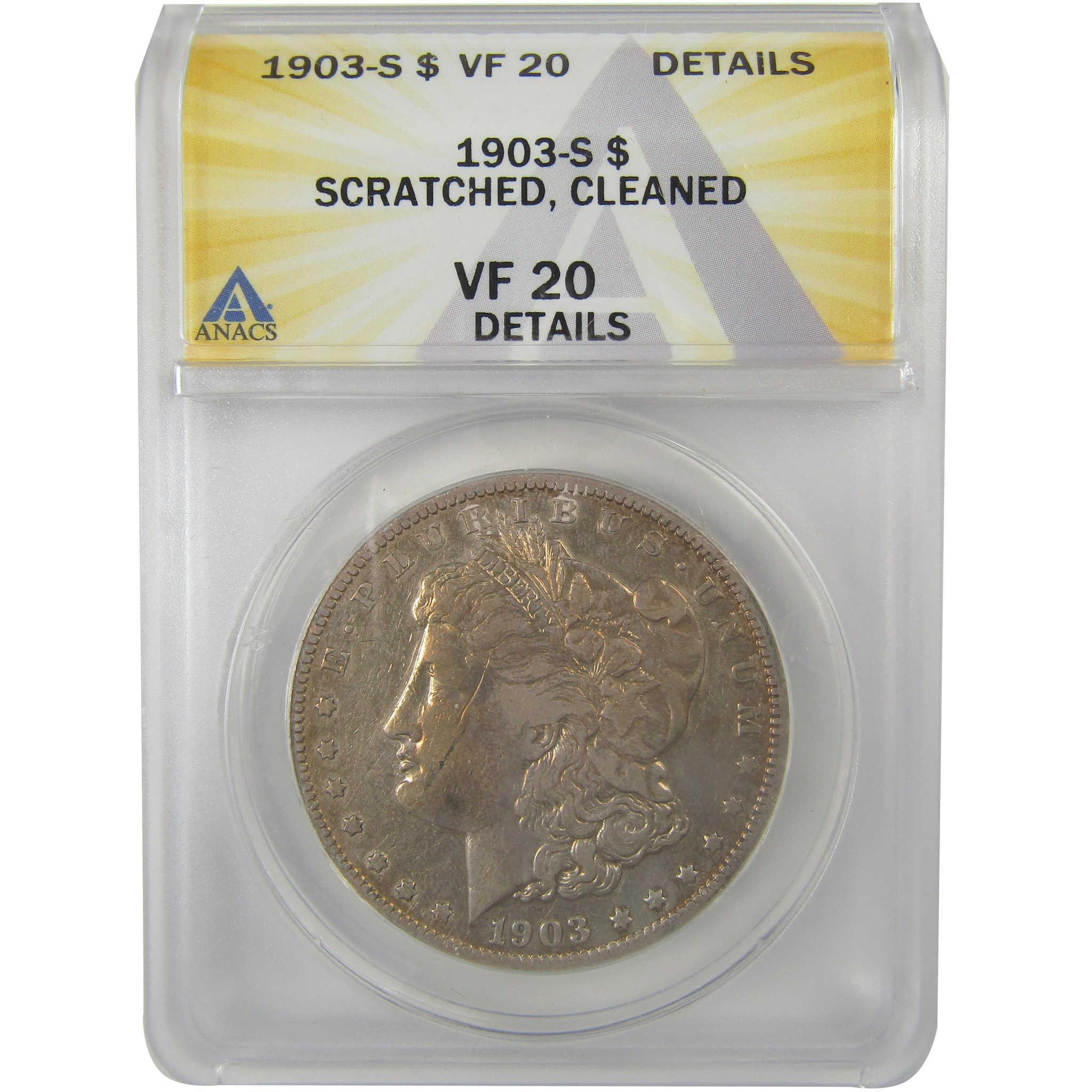 1903 S Morgan Dollar VF 20 Details ANACS Silver $1 Coin SKU:I21708 - Morgan coin - Morgan silver dollar - Morgan silver dollar for sale - Profile Coins & Collectibles