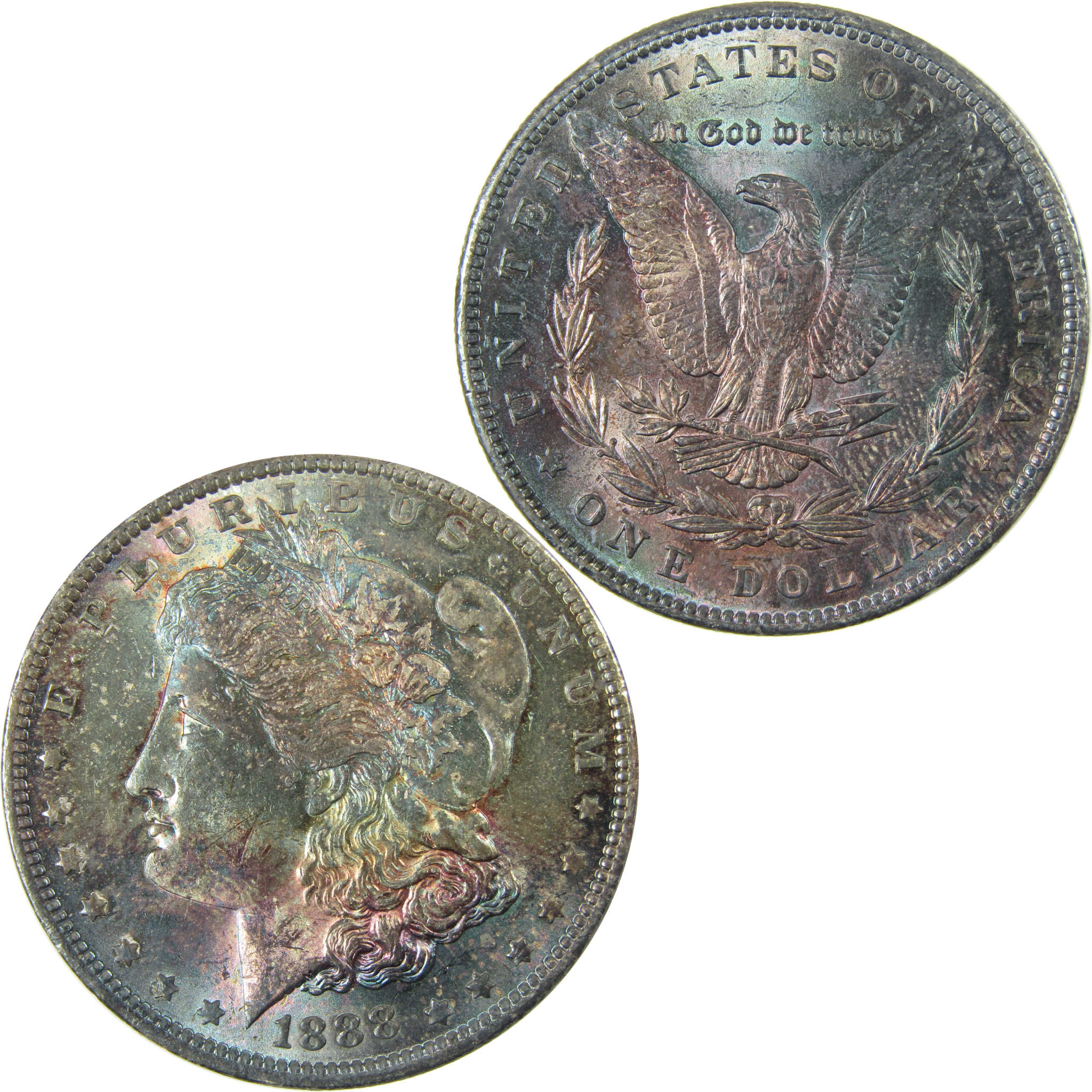 1888 Morgan Silver Dollar AU About Uncirculated Toned SKU:CP1644