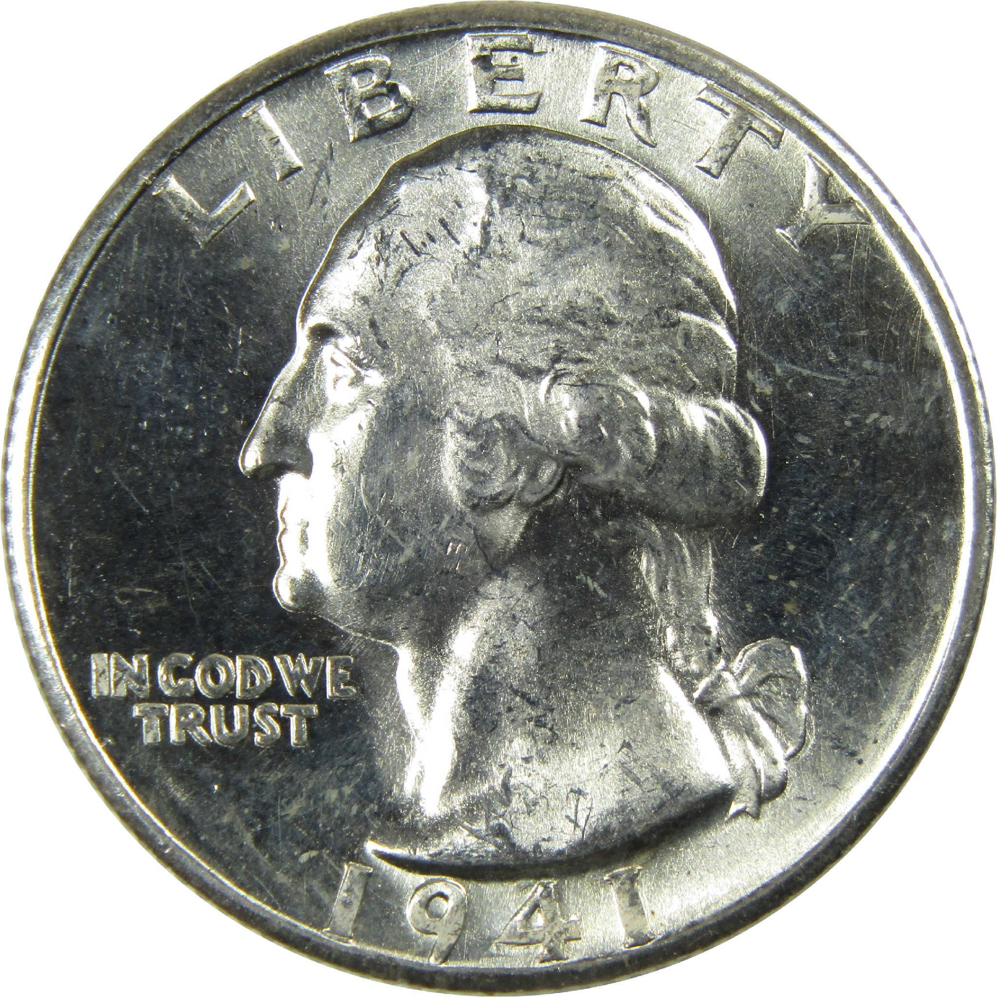 1941 D Washington Silver Quarter BU Choice Uncirculated Mint State