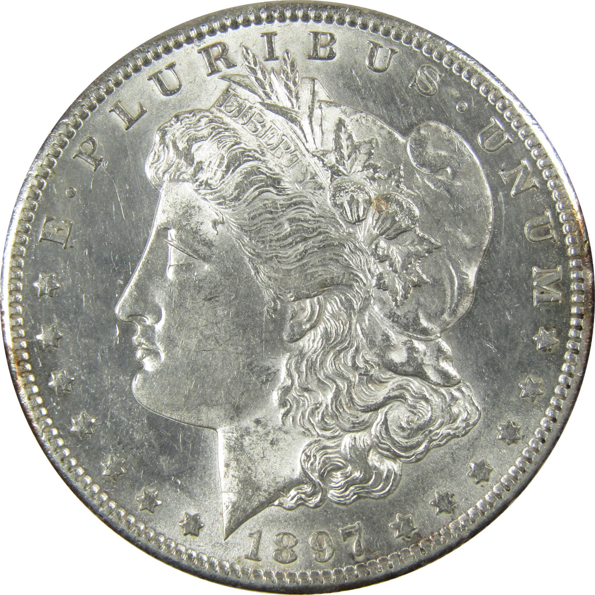 1897 S Morgan Silver Dollar CH AU Choice About Uncirculated SKU:I27814 - Morgan coin - Morgan silver dollar - Morgan silver dollar for sale - Profile Coins & Collectibles