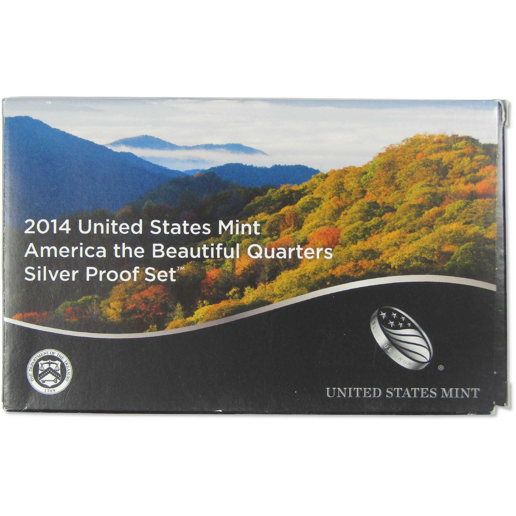 2014 America the Beautiful Quarter Silver Proof Set U.S. Mint OGP COA