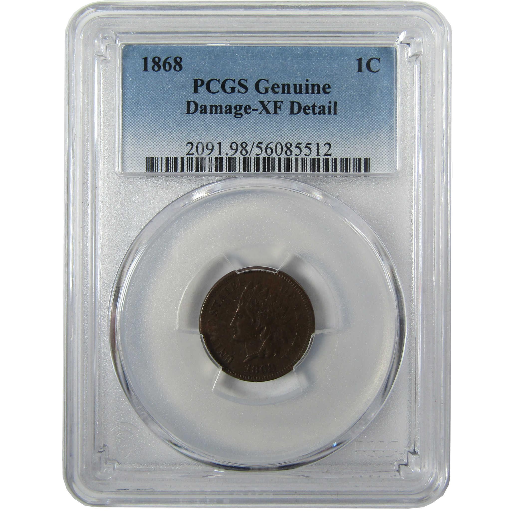 1868 Indian Head Cent XF EF Extremely Fine Details PCGS SKU:I27492