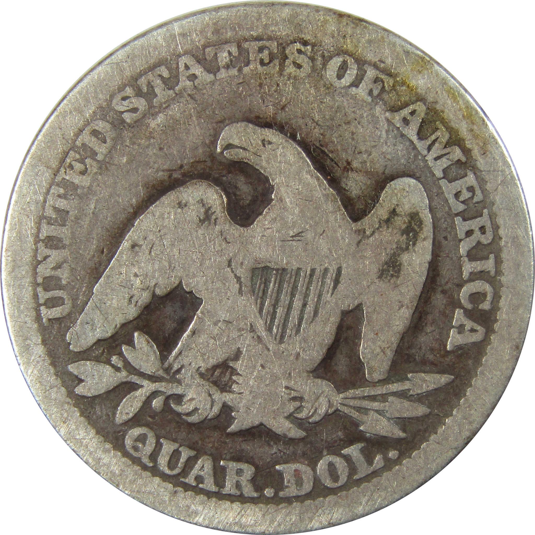 1856 Seated Liberty Silver Quarter VG Very Good 25c Coin SKU:I25395