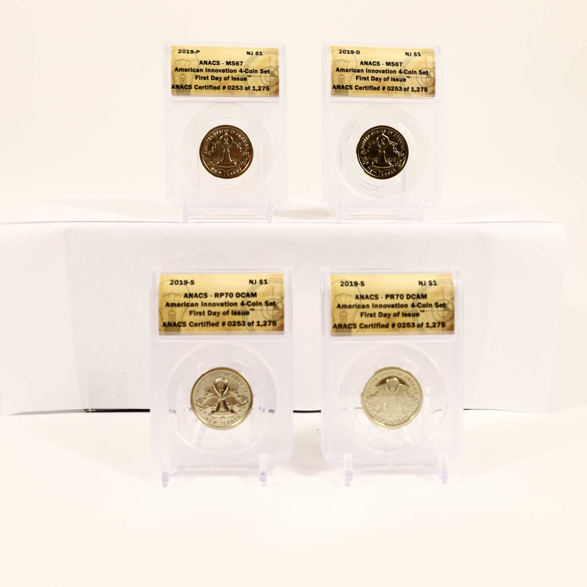 2019 American Innovation New Jersey 4 Coin Set ANACS SKU:CPC6602