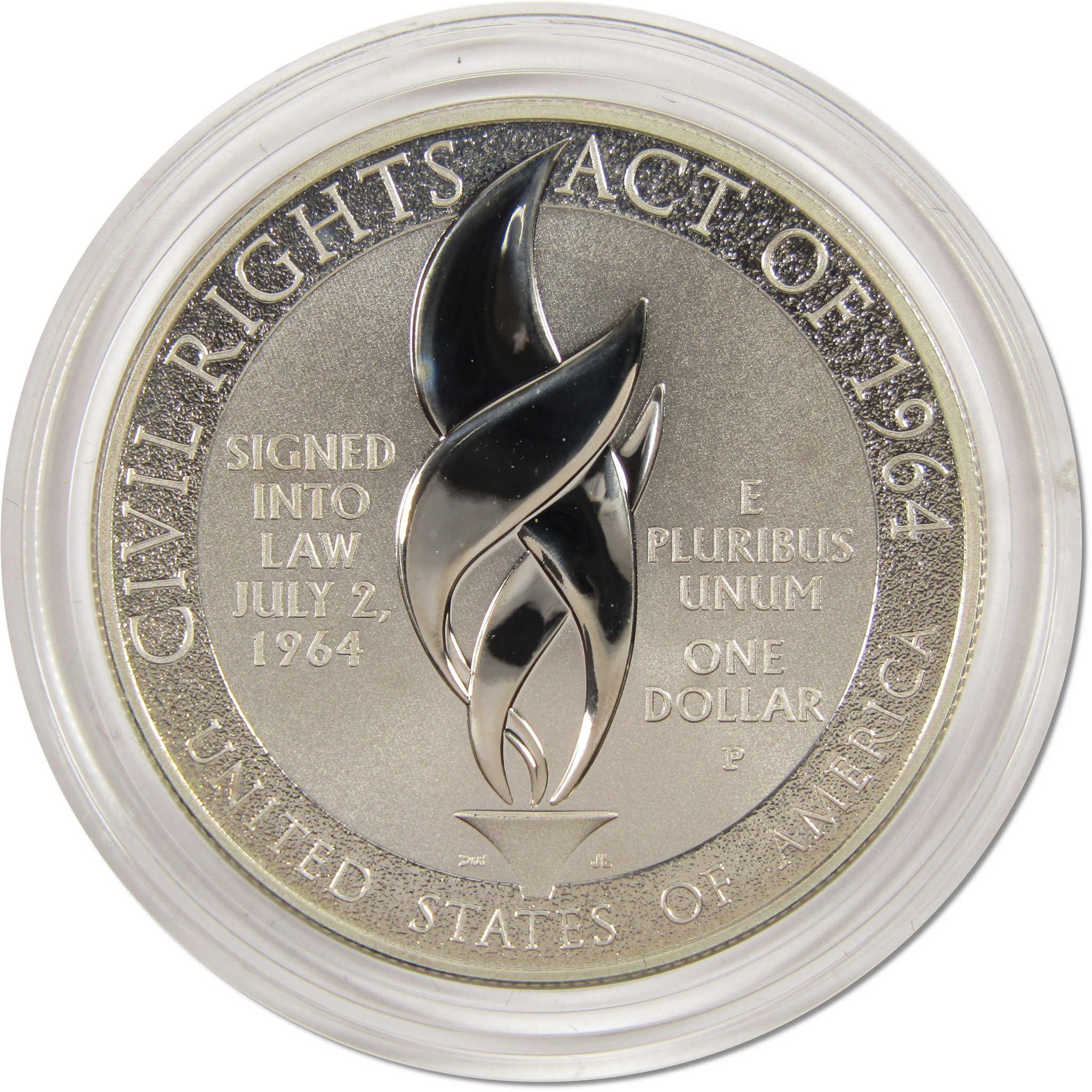 2014 P Civil Rights Act of 1964 Commemorative Silver Dollar Proof OGP