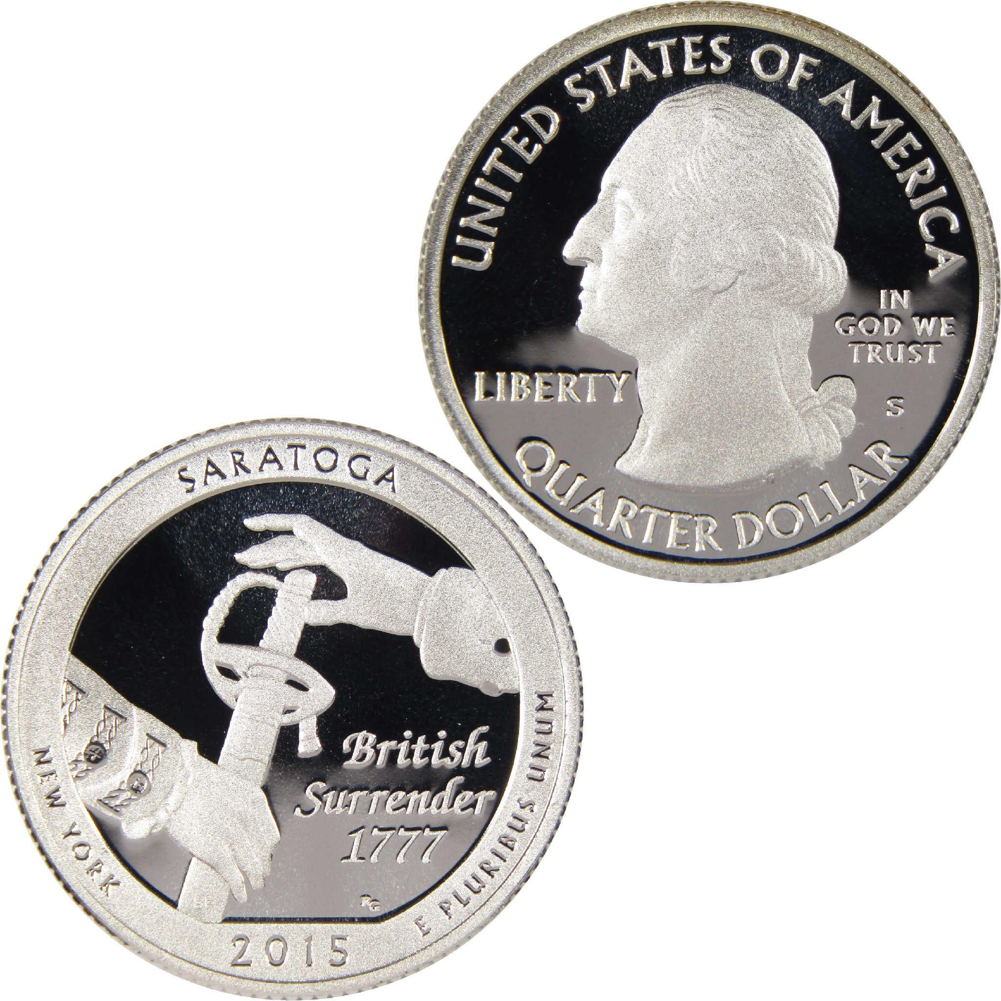 2015 S Saratoga National Historical Park Quarter Silver Proof 25c Coin