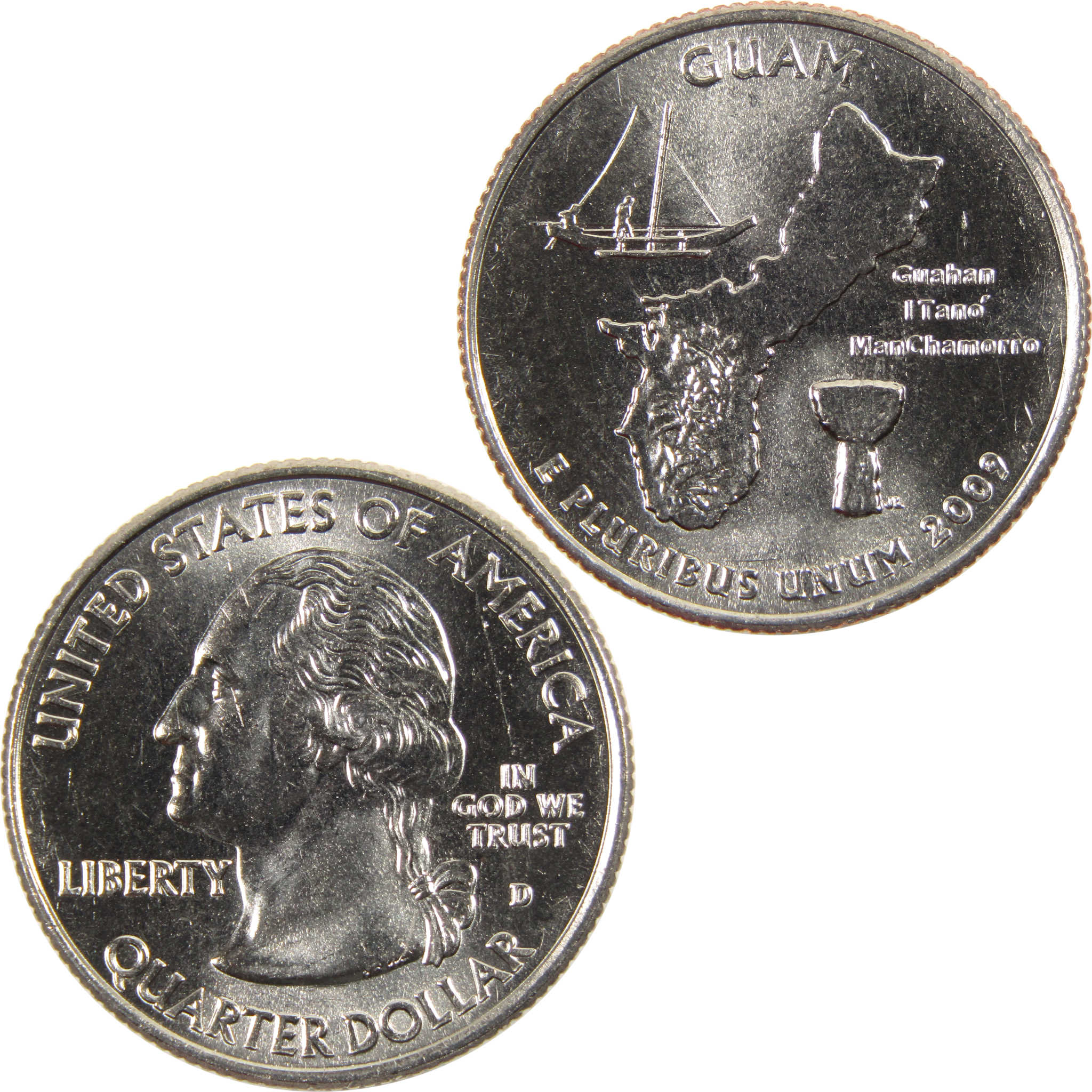 2009 D Guam DC & US Territories Quarter BU Uncirculated Clad 25c Coin