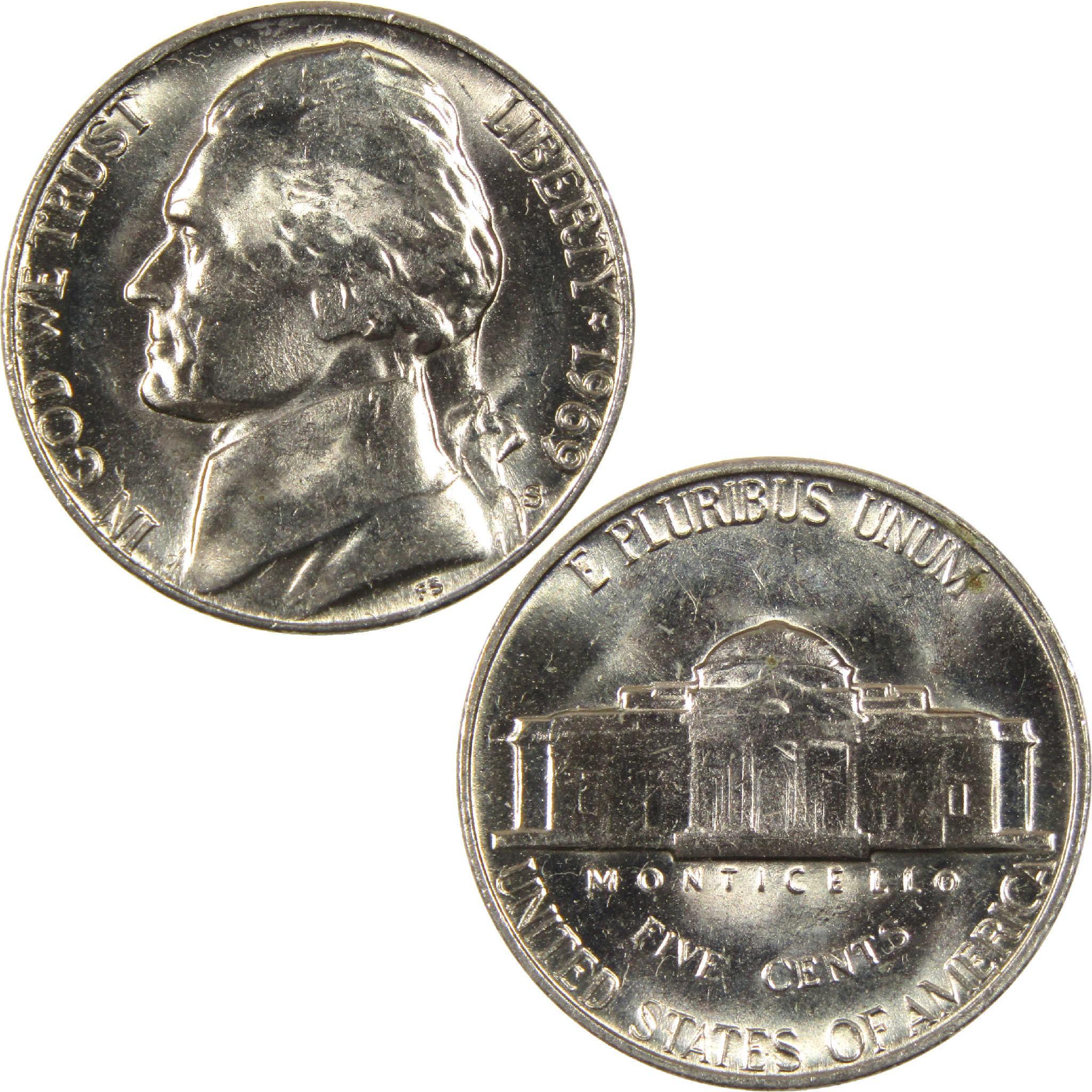 1963 Jefferson nickel collectible coin obverse and reverse, United States five cents