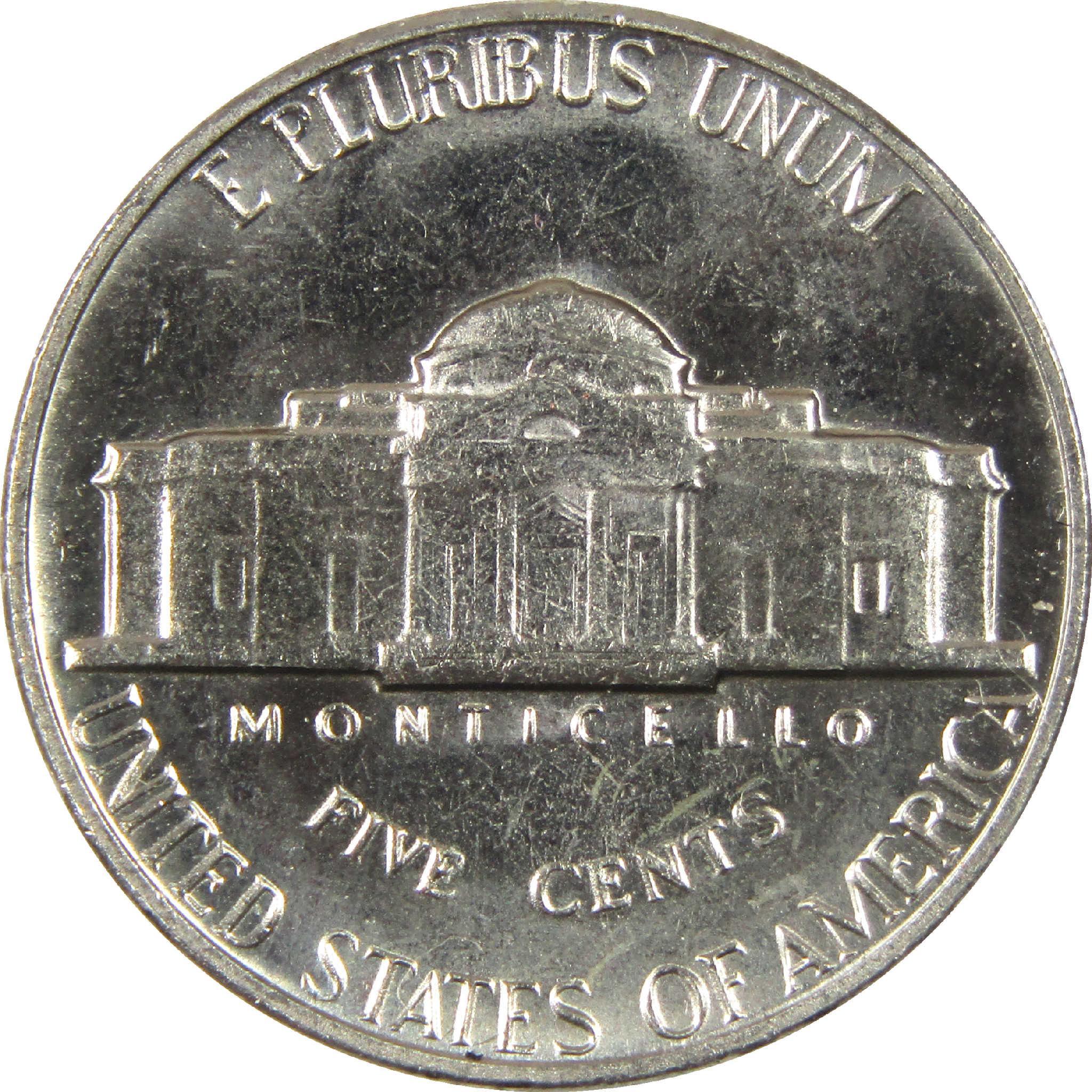 US nickel reverse side with Monticello building, collectible five cent coin