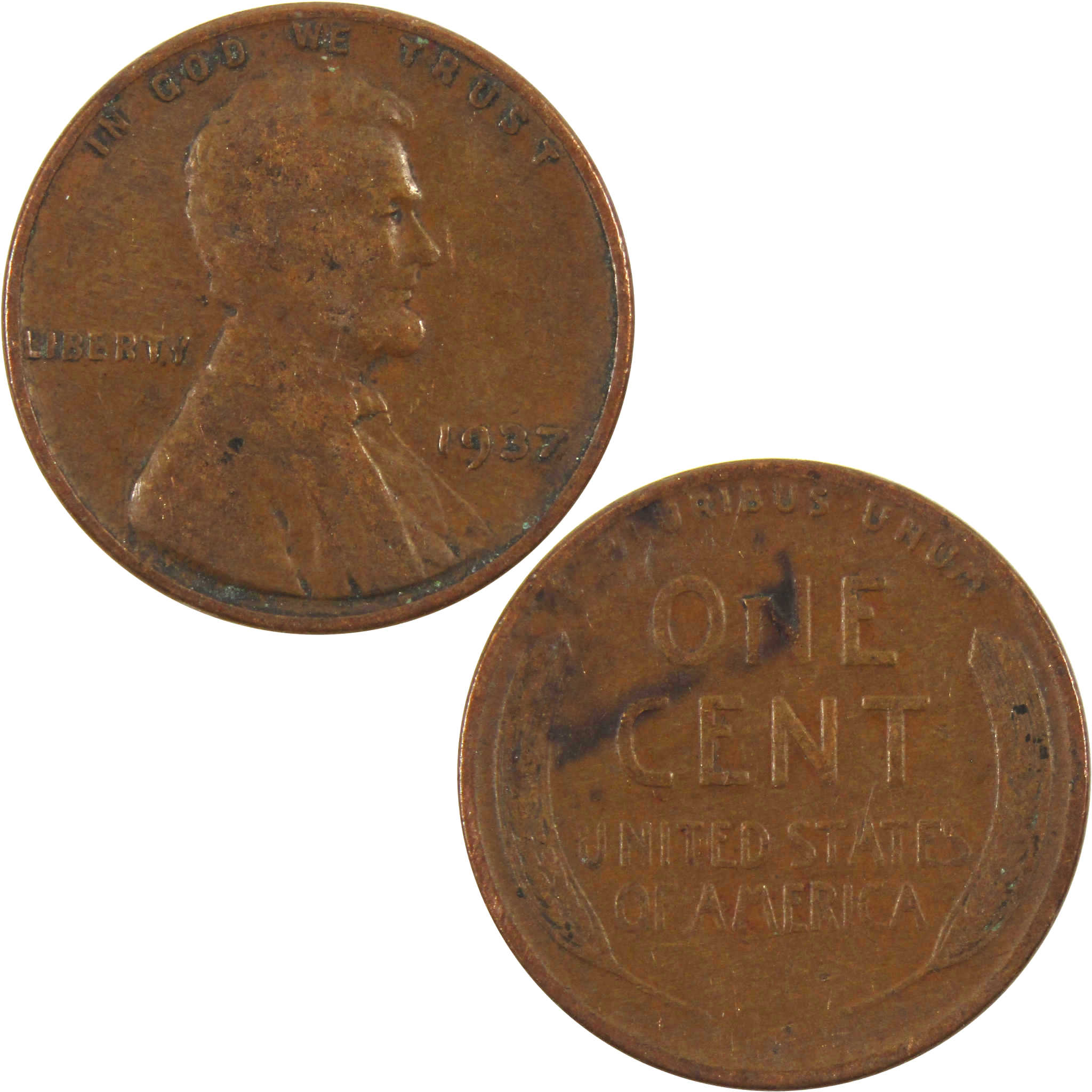 1937 Lincoln Wheat Cent AG About Good Penny 1c Coin