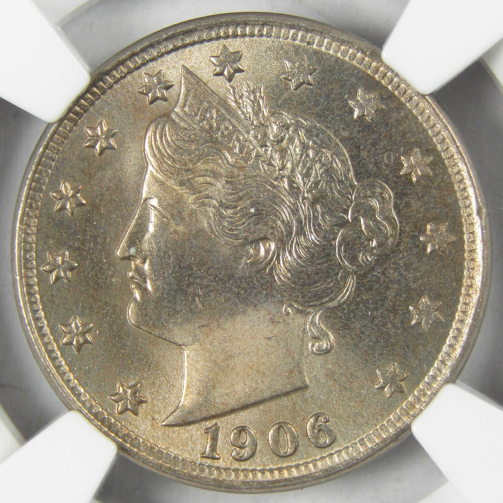 1906 Liberty Head V Nickel MS 63 NGC Uncirculated 5c Coin Collectible