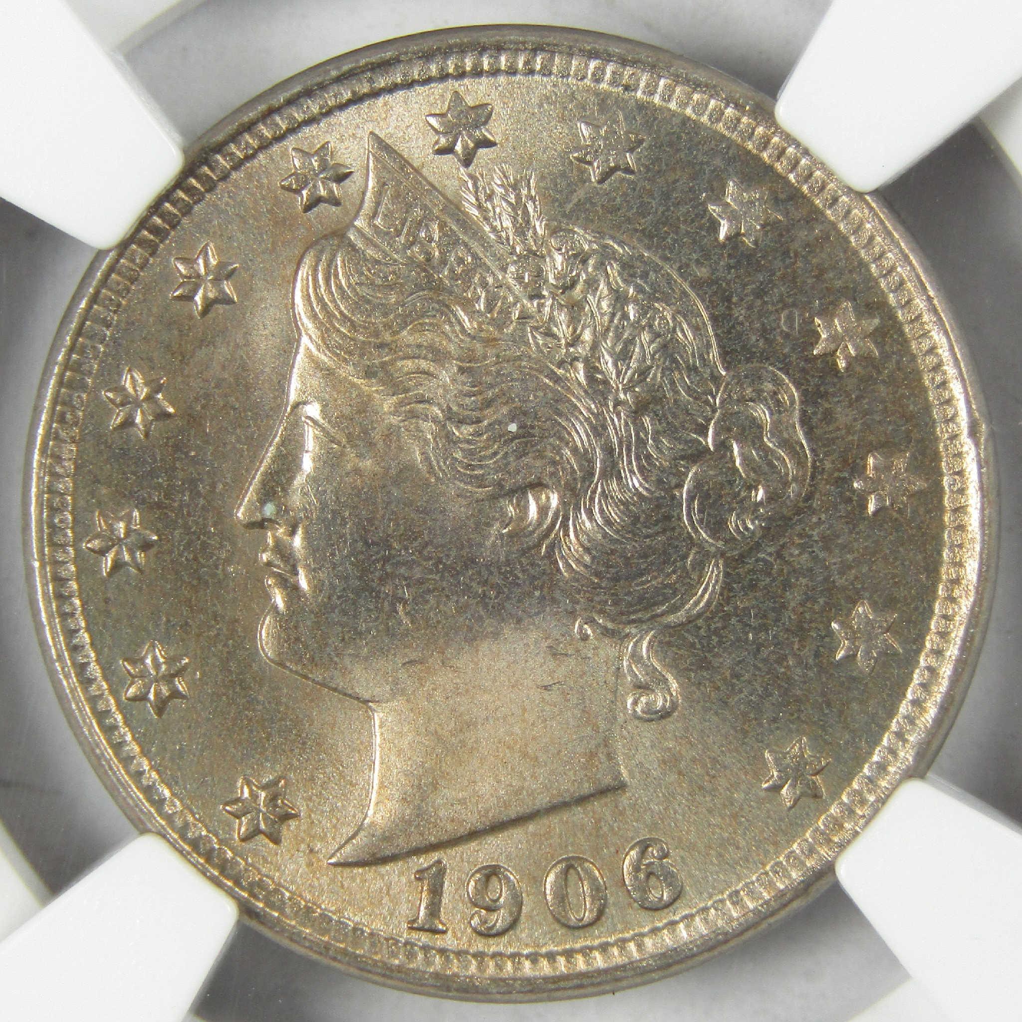 1906 Liberty Head V Nickel MS 63 NGC Uncirculated 5c Coin Collectible