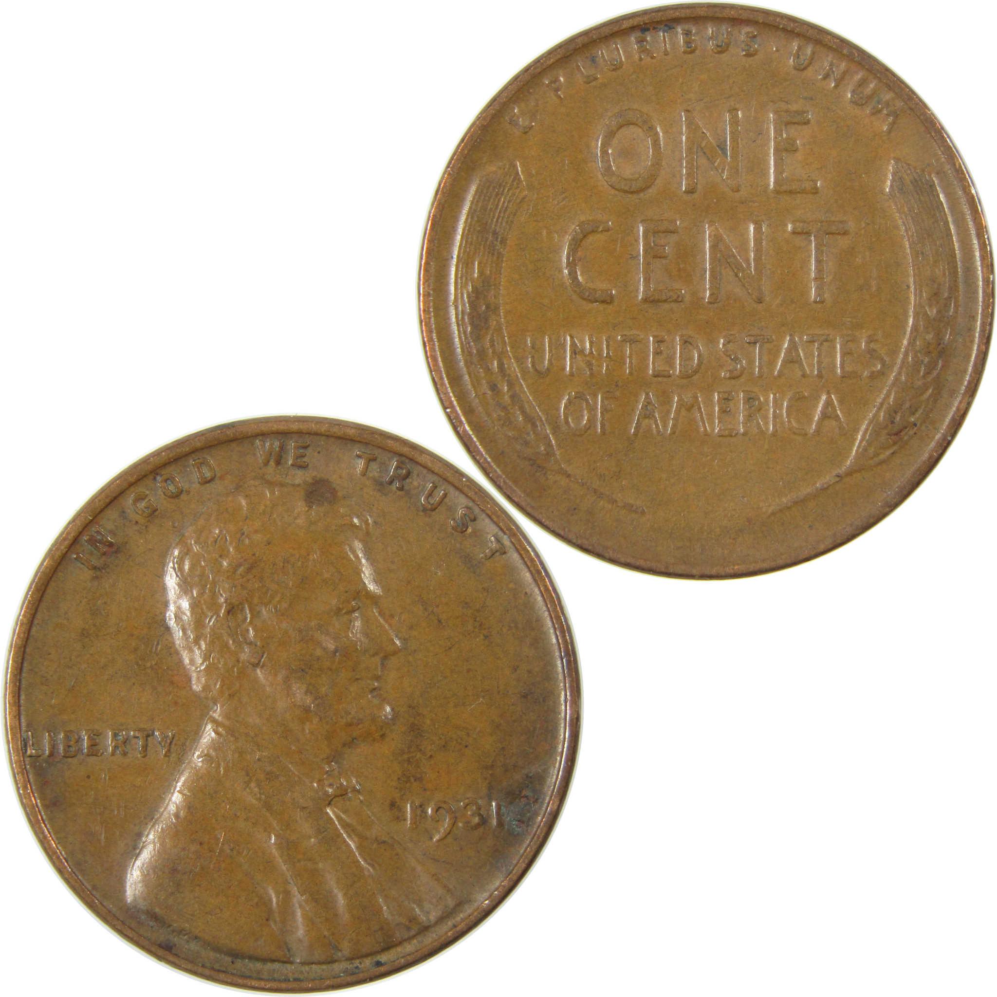 1931 Lincoln Wheat Cent XF EF Extremely Fine Penny 1c Coin SKU:I27288