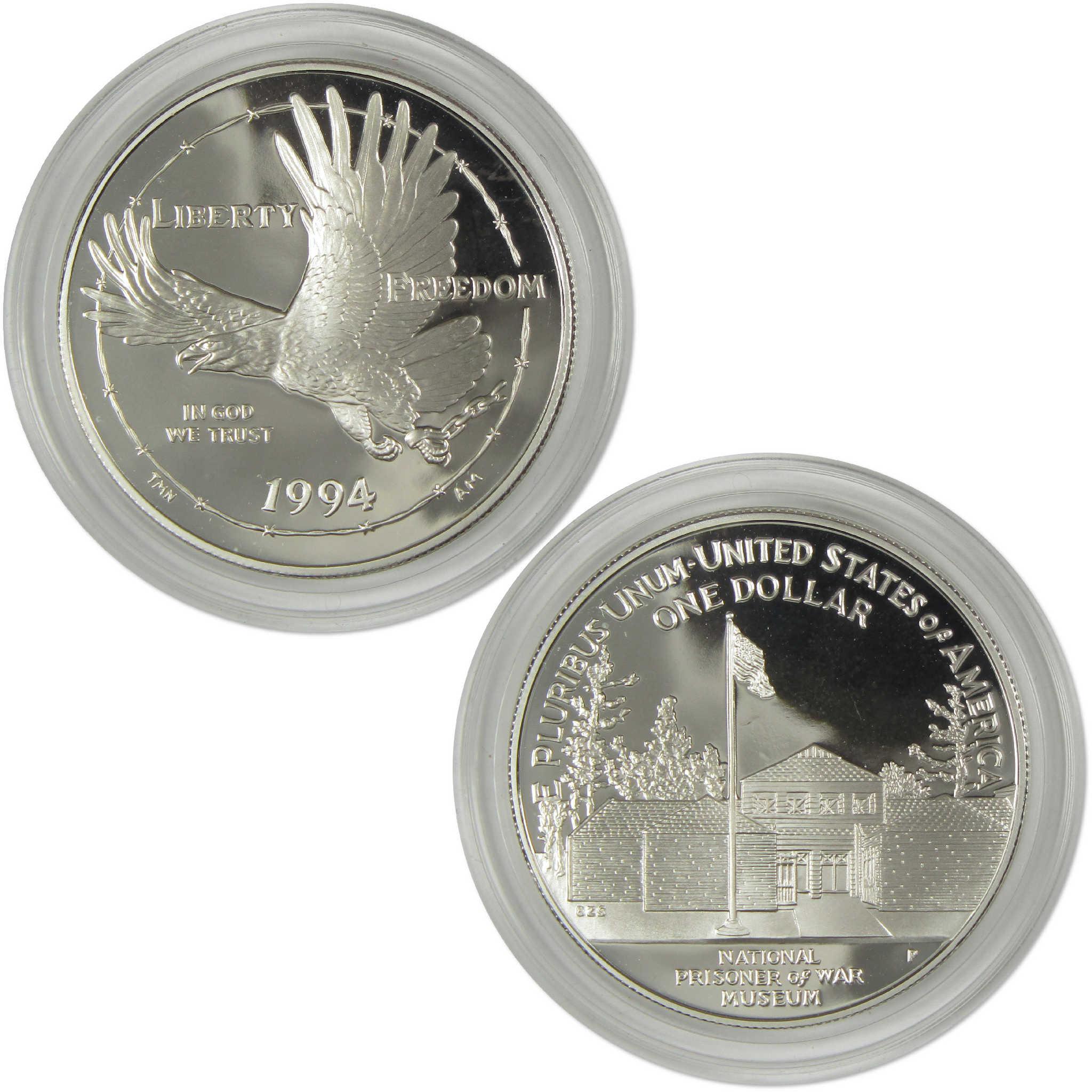 1994 P U.S. Prisoner of War Museum Commemorative Silver Dollar Proof