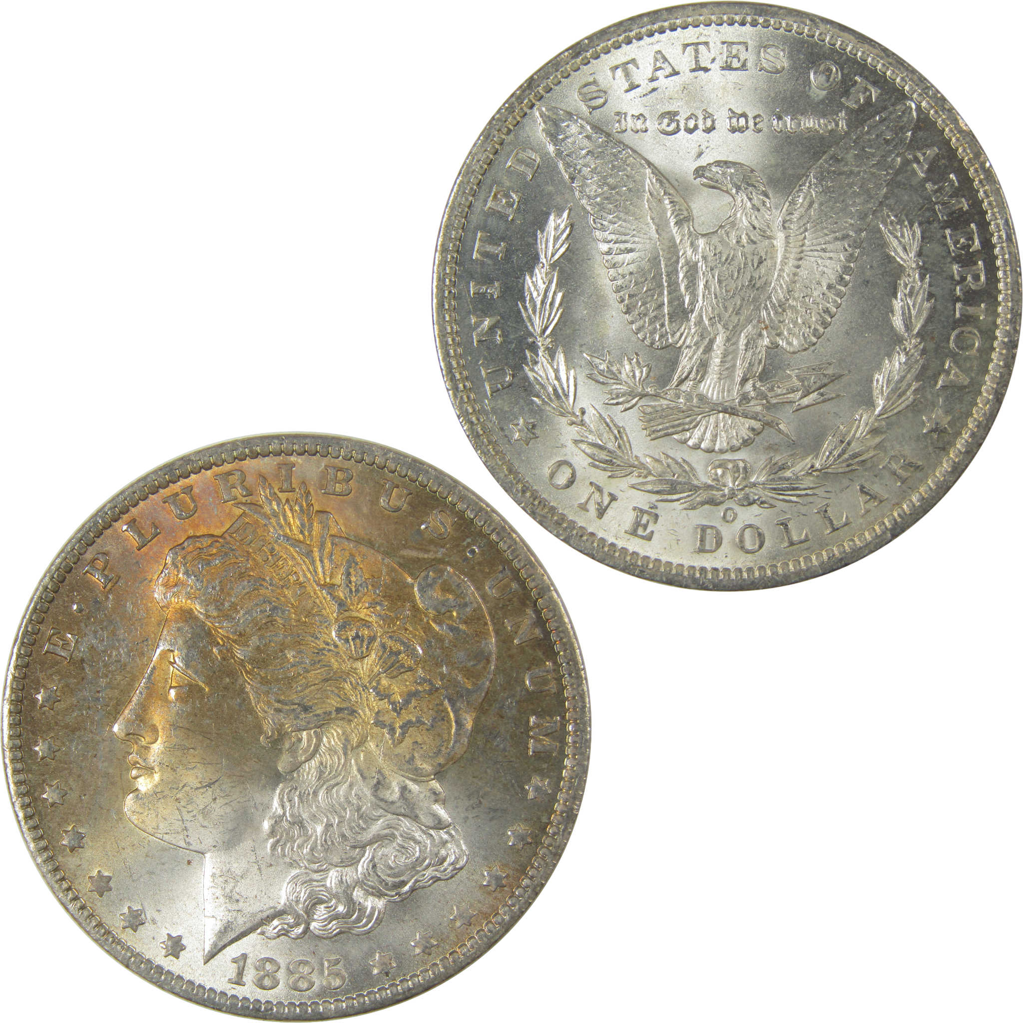 1885 O Morgan Dollar Uncirculated Silver $1 Coin Toned SKU:I19295