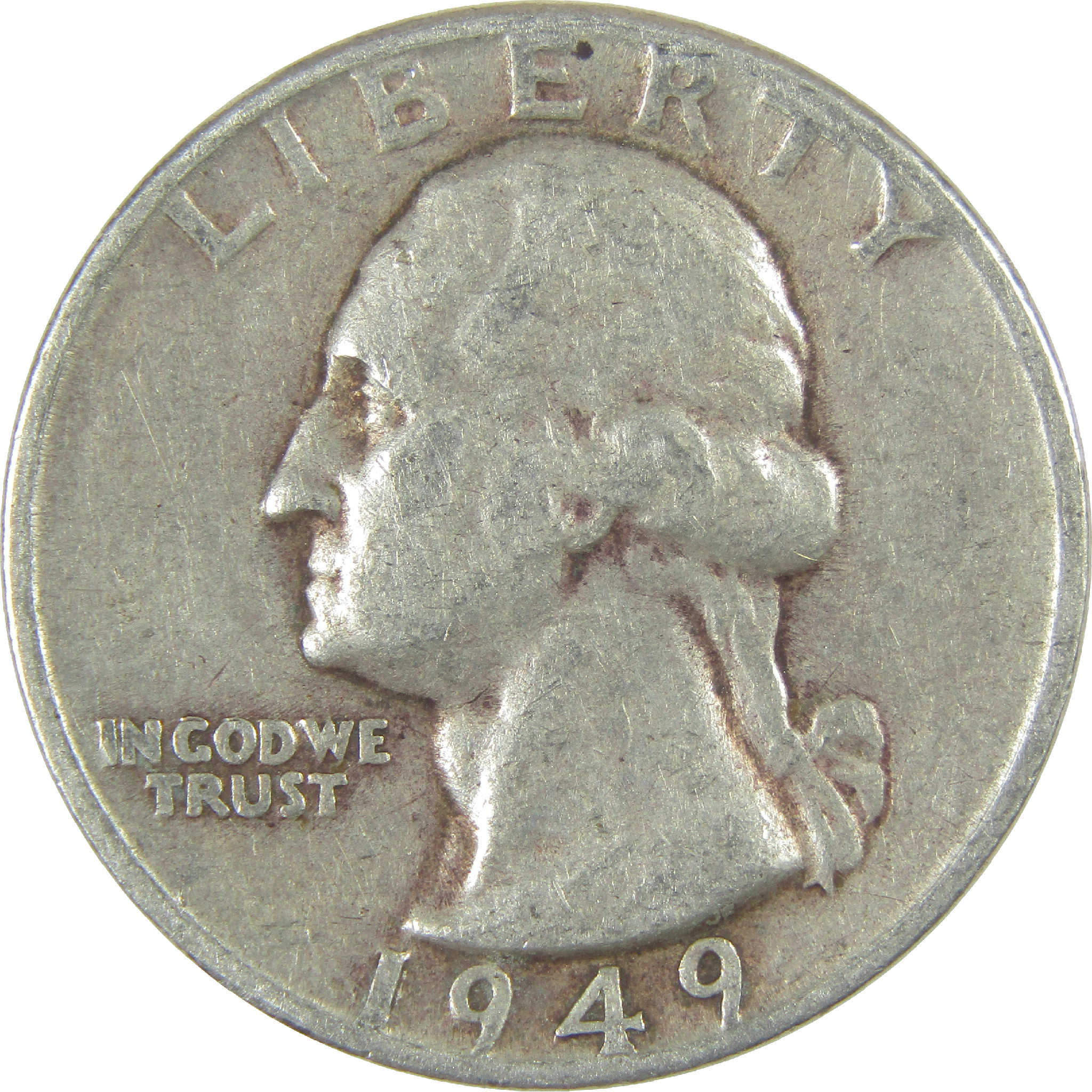 1949 Washington Quarter VG Very Good Silver 25c Coin