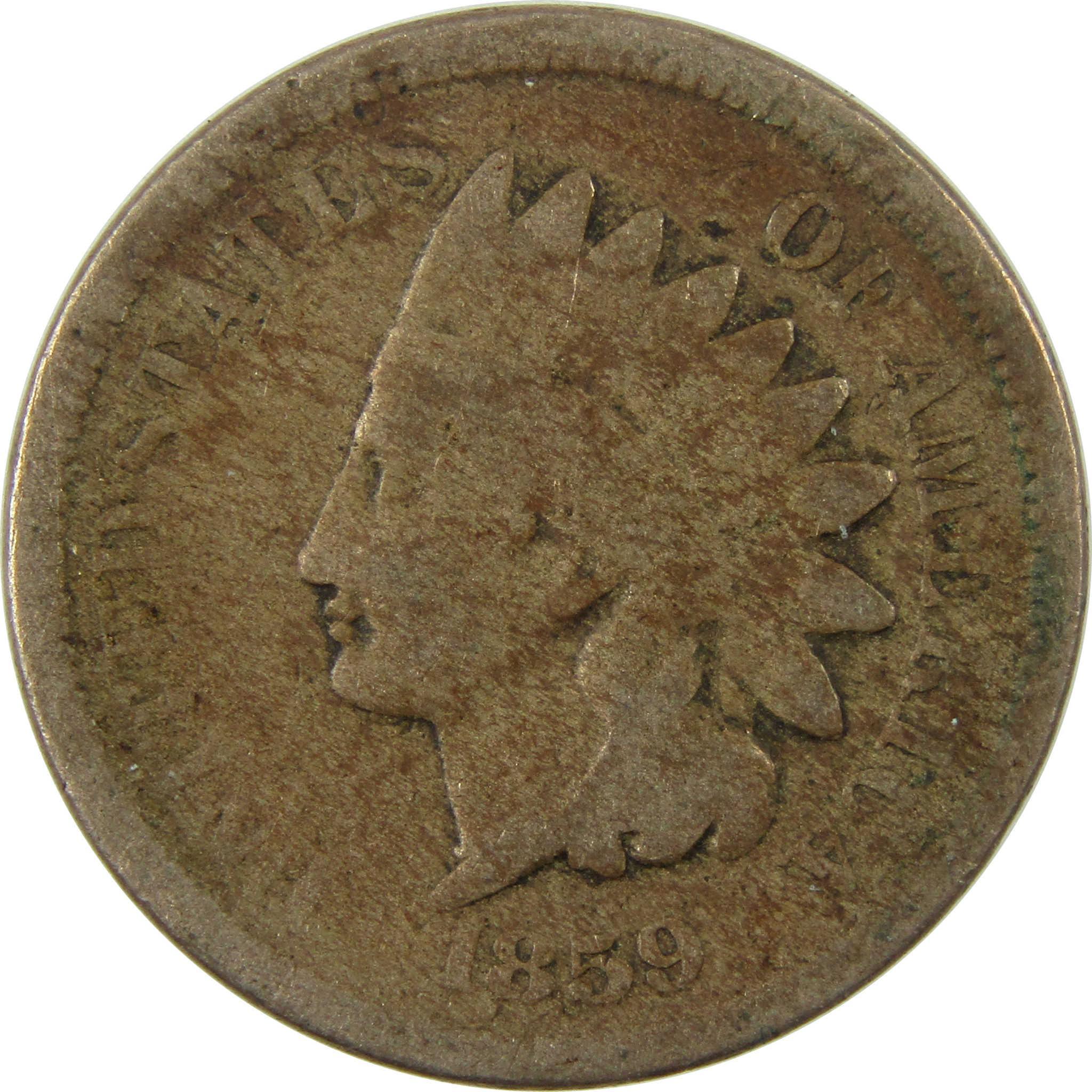 1859 Indian Head Cent AG About Good Penny 1c Coin SKU:CP1288
