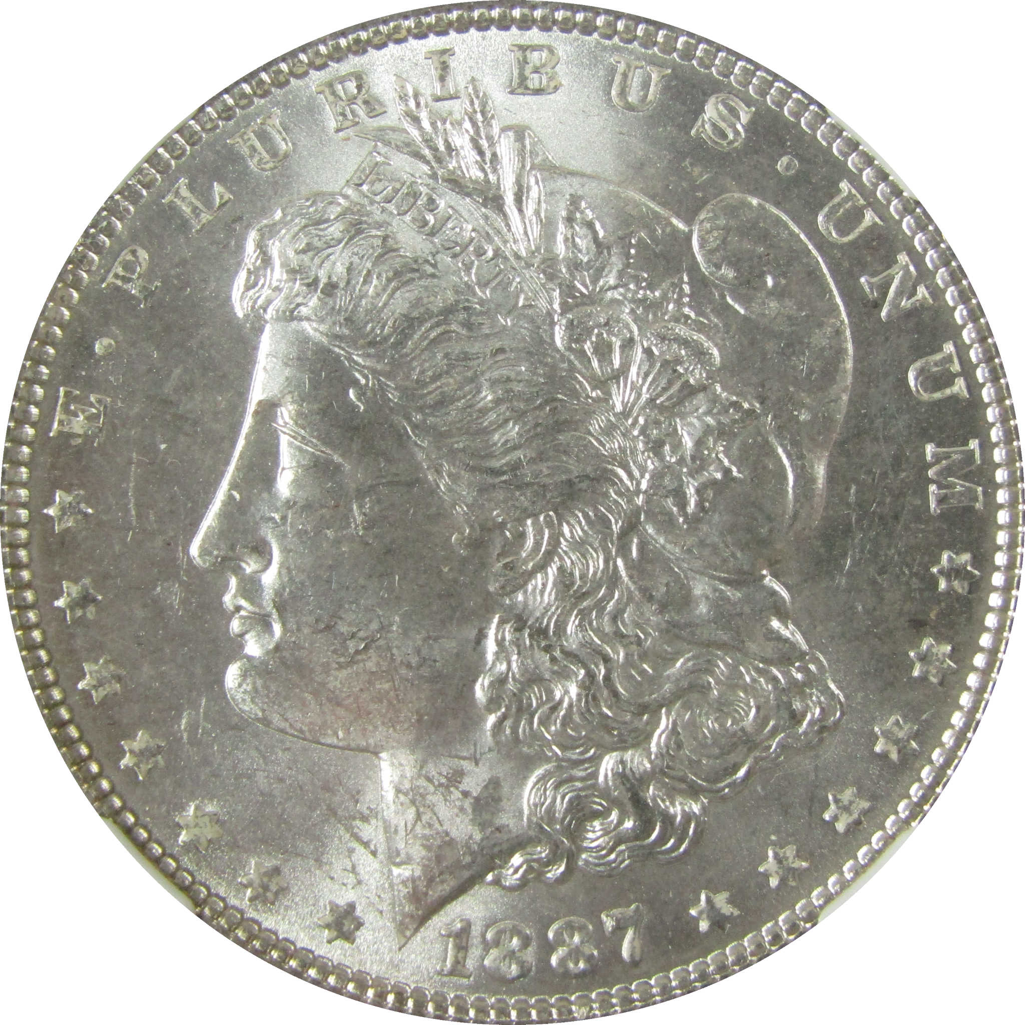 1887 Morgan Silver Dollar MS 63 NGC Toned Reverse SKU:I27881