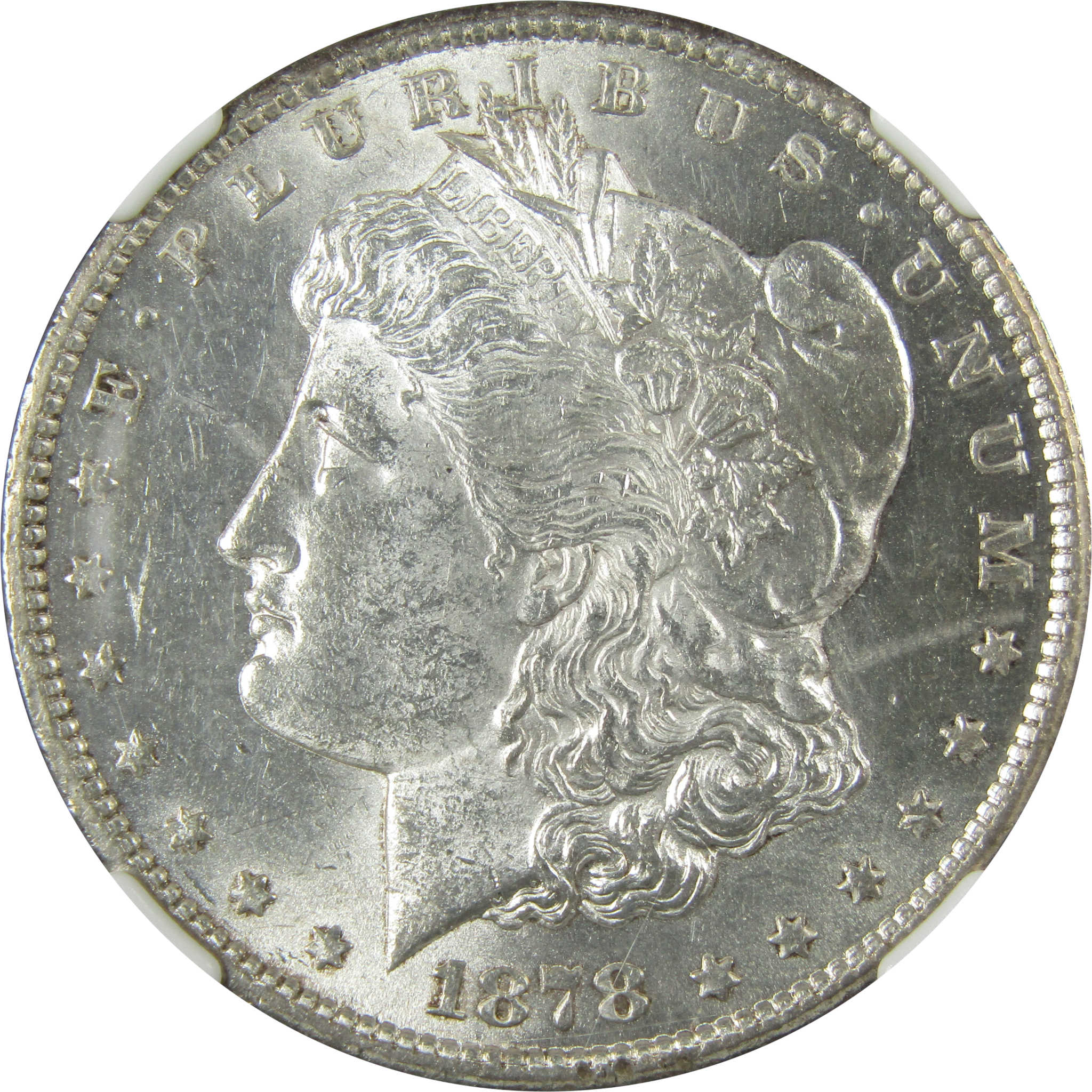 1878 CC Morgan Silver Dollar AU 58 NGC $1 Coin Collectible SKU:I27101 - Morgan coin - Morgan silver dollar - Morgan silver dollar for sale - Profile Coins & Collectibles