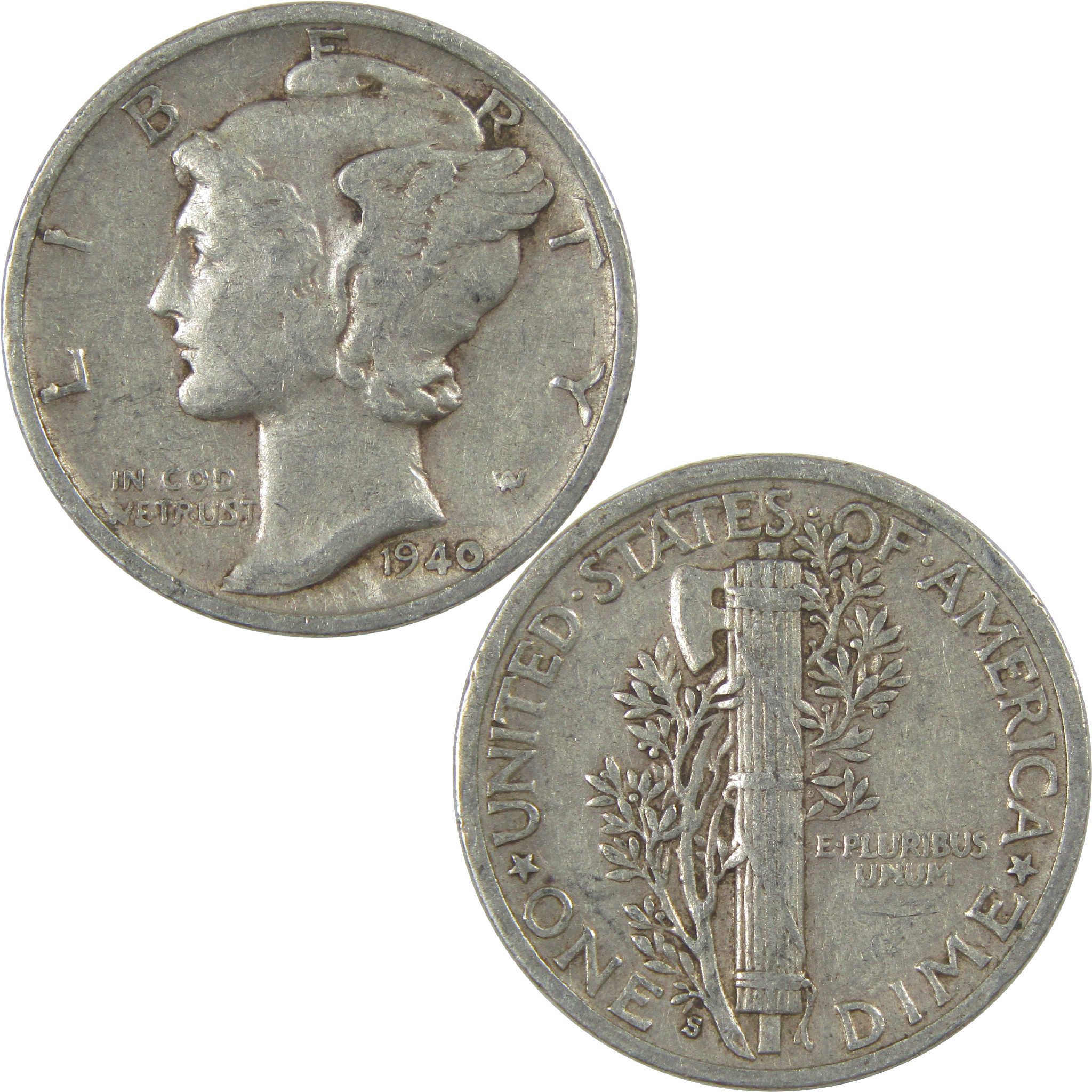 1940 S Mercury Dime XF EF Extremely Fine Silver 10c Coin