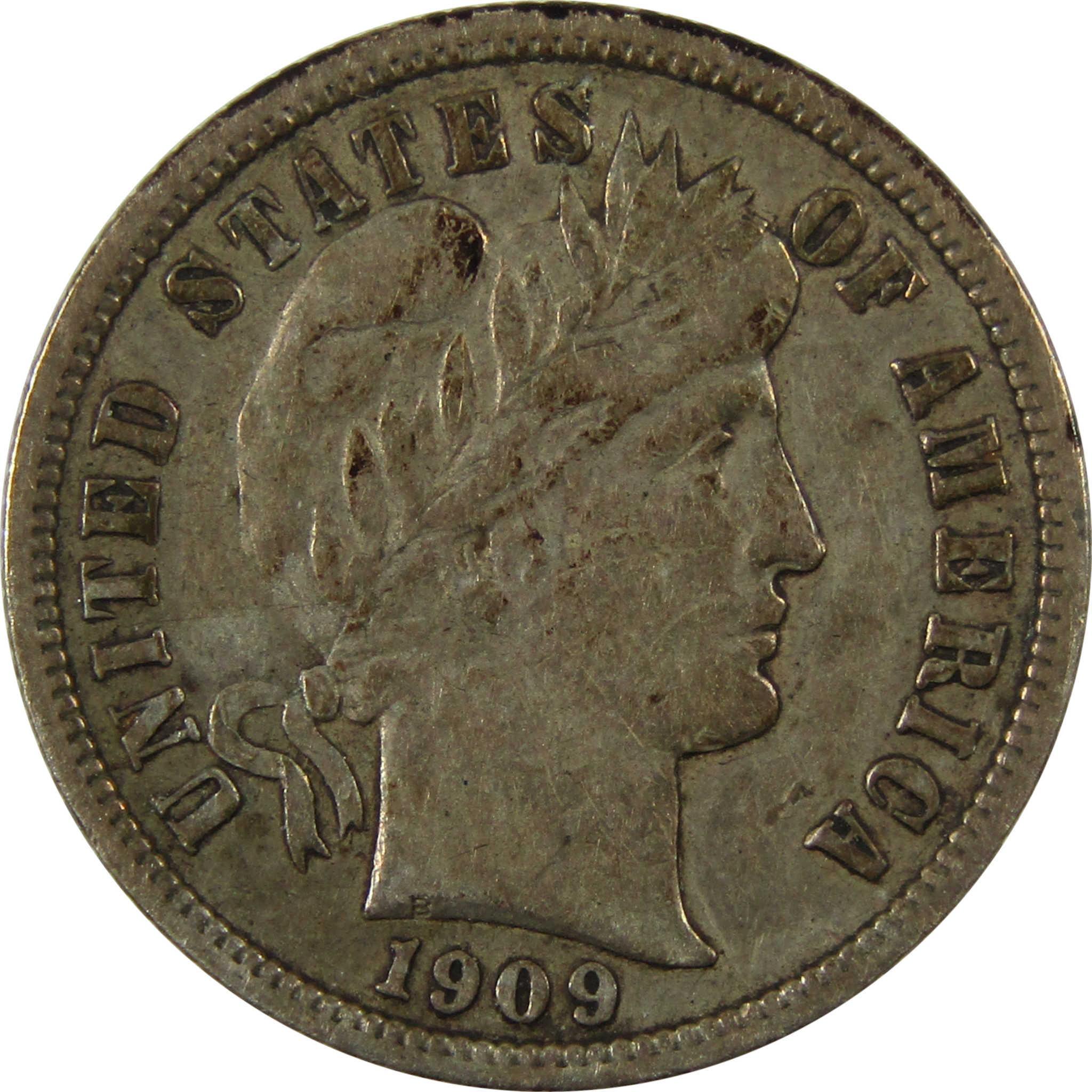 1909 Barber Silver Dime VF/XF Very Fine / Extremely Fine SKU:CP1331