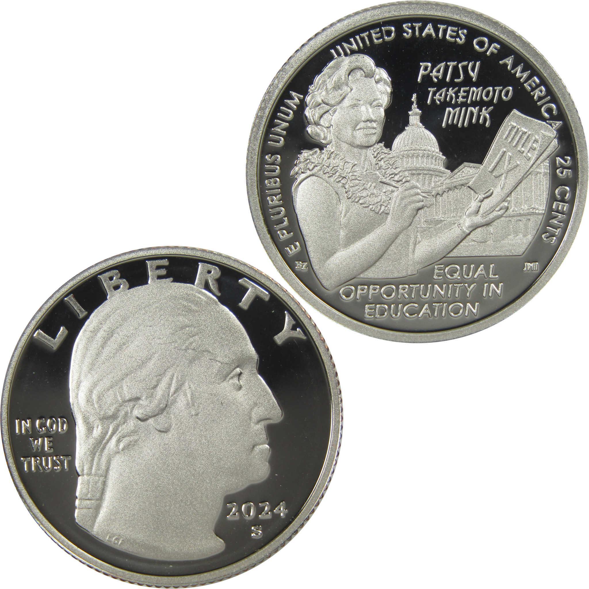 2024 S Patsy Takemoto Mink American Women Quarter Clad Proof 25c Coin