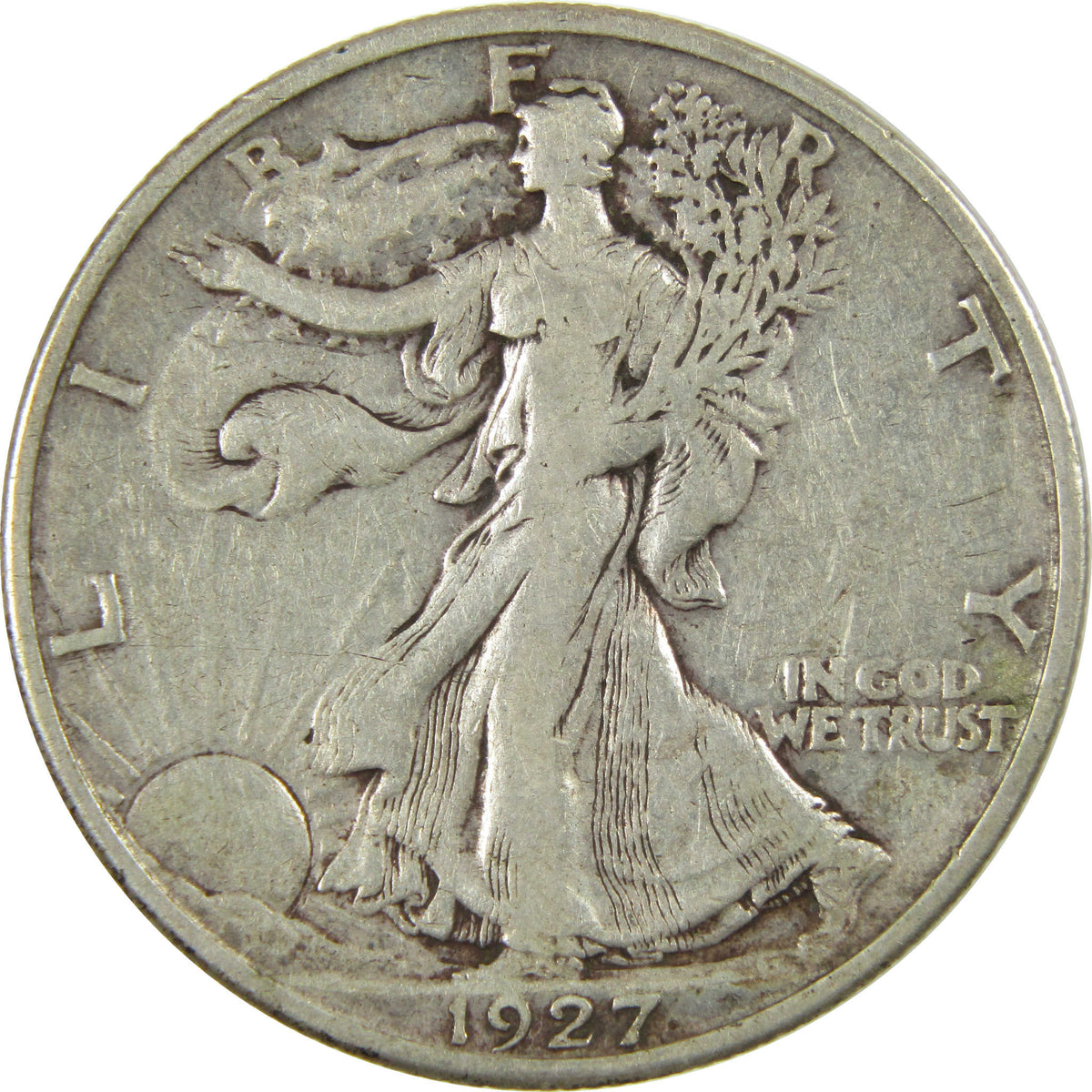 1927 S Liberty Walking Silver Half Dollar VF Very Fine Coin SKU:I28635