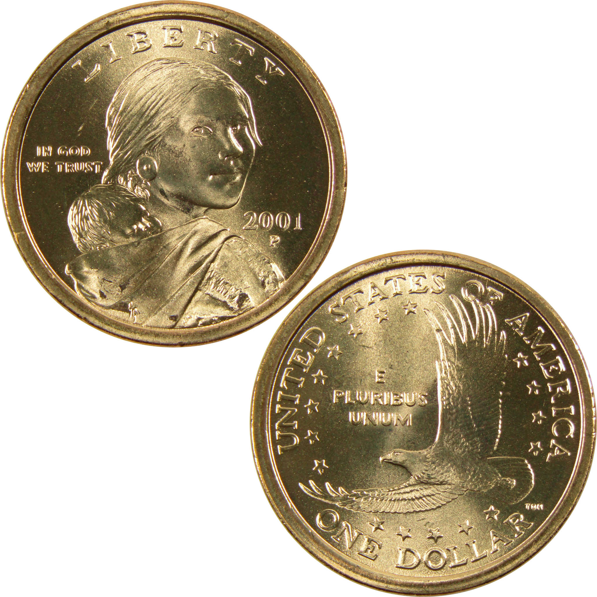 2001 P Sacagawea Native American Dollar BU Uncirculated $1 Coin