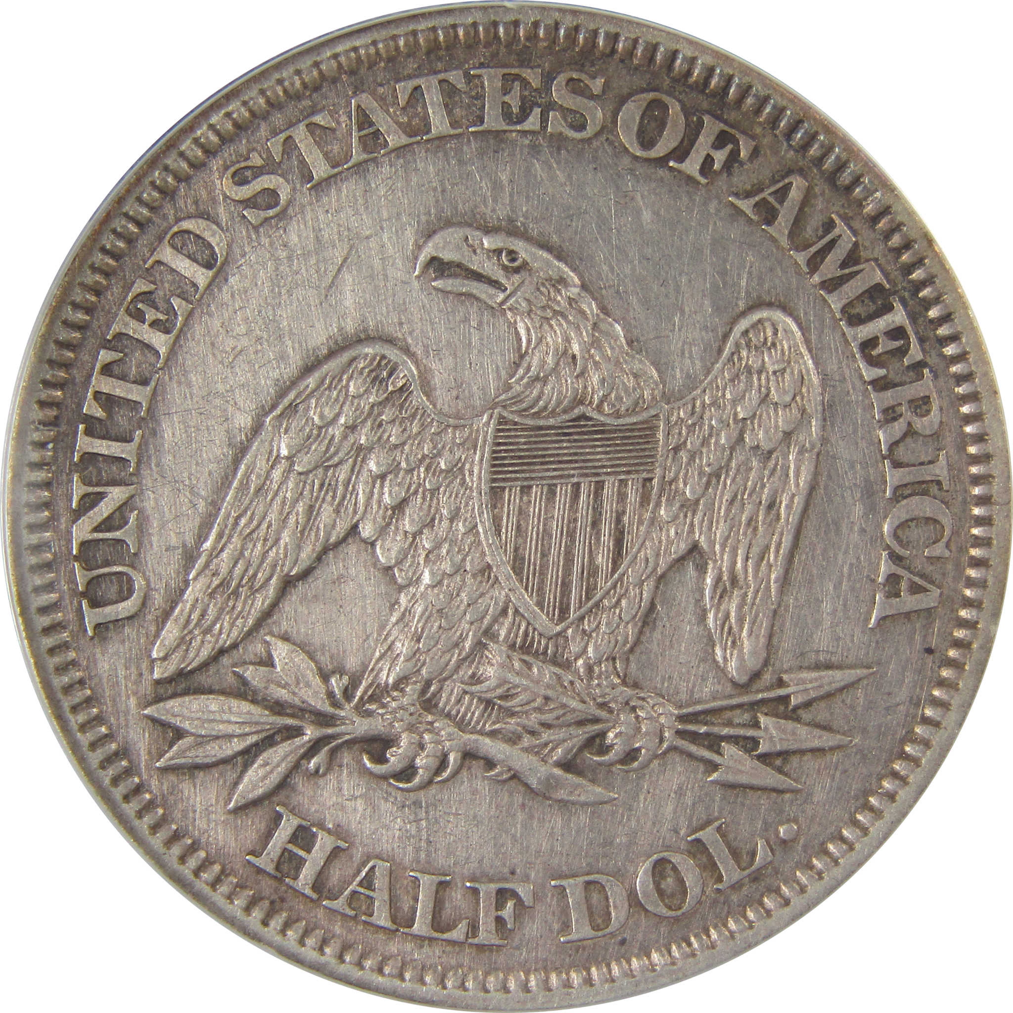1861 Seated Liberty Half Dollar AU 58 Details ANACS Silver SKU:CPC1149