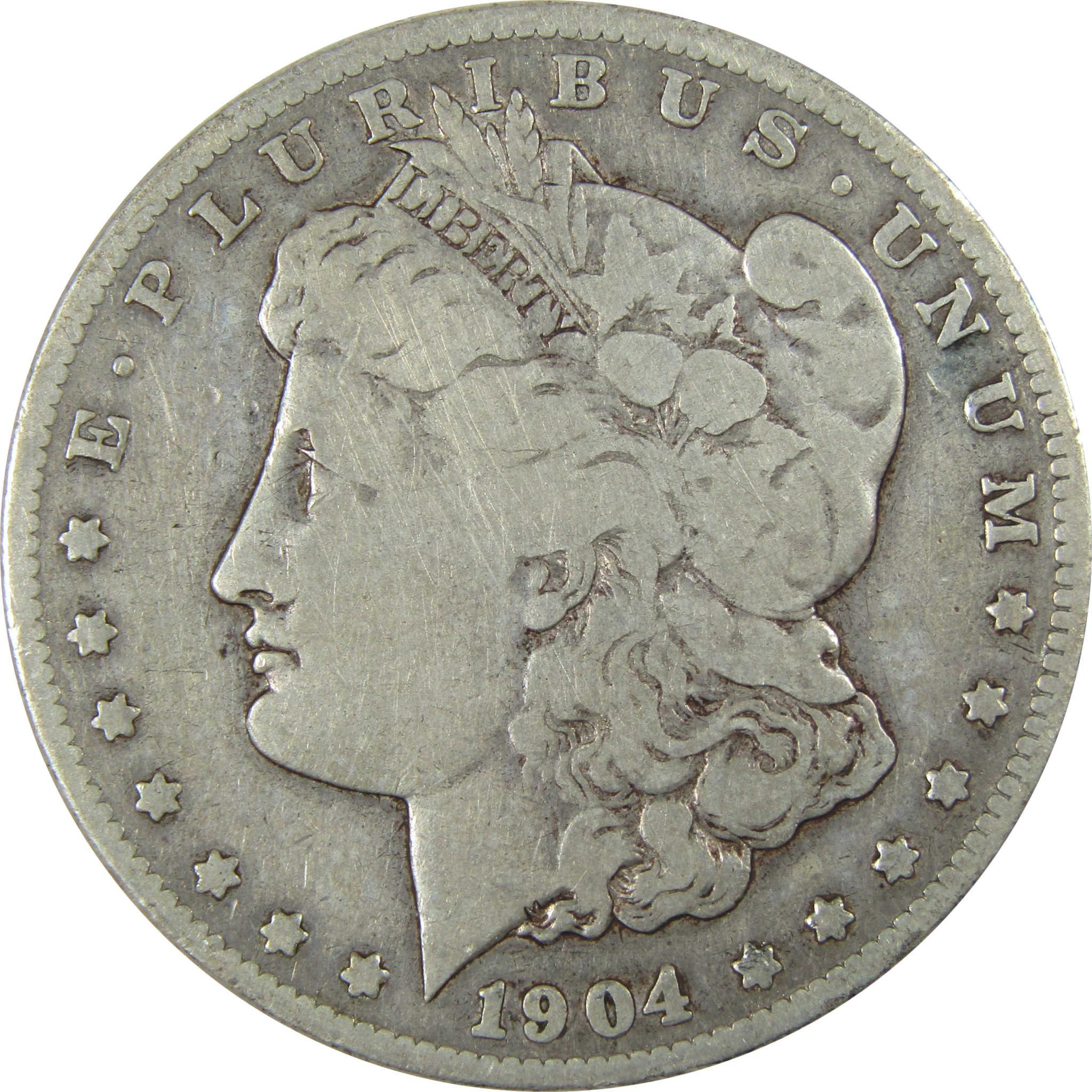 1904 S Morgan Silver Dollar VG Very Good Details $1 Coin SKU:I26612 - Morgan coin - Morgan silver dollar - Morgan silver dollar for sale - Profile Coins & Collectibles