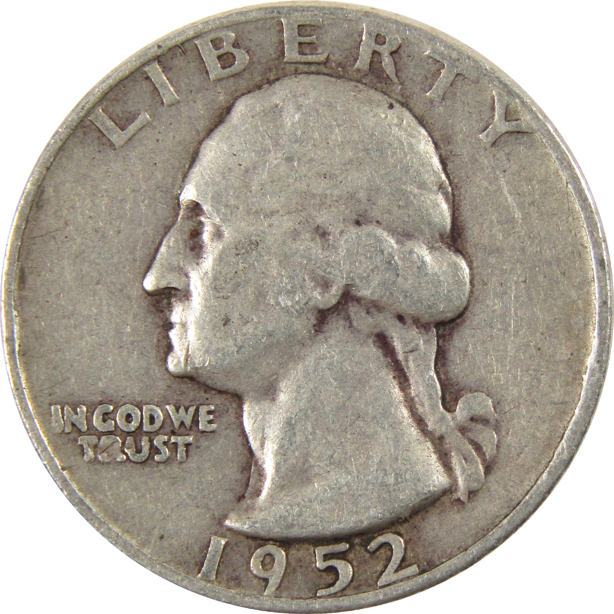 1952 D Washington Quarter VG Very Good Silver 25c Coin