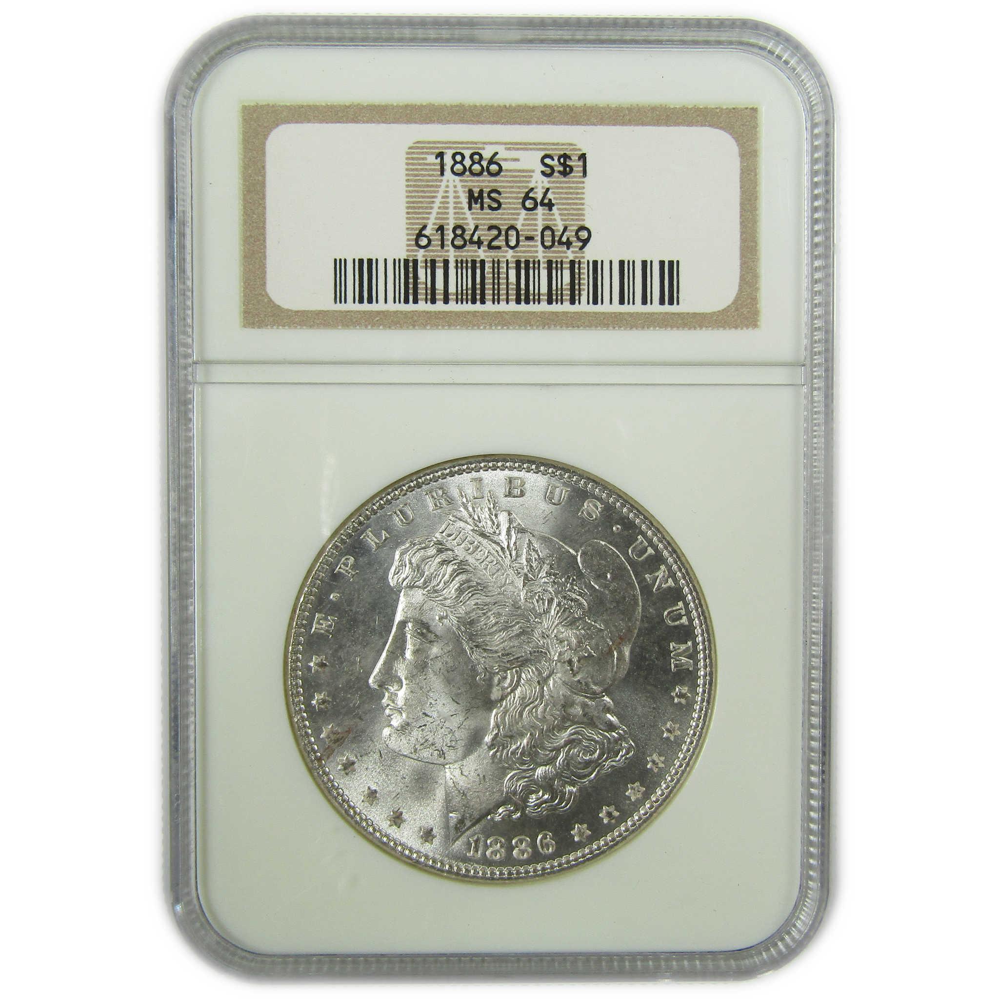 1886 Morgan Silver Dollar MS 64 NGC Uncirculated $1 Coin SKU:CP404 - Morgan coin - Morgan silver dollar - Morgan silver dollar for sale - Profile Coins & Collectibles