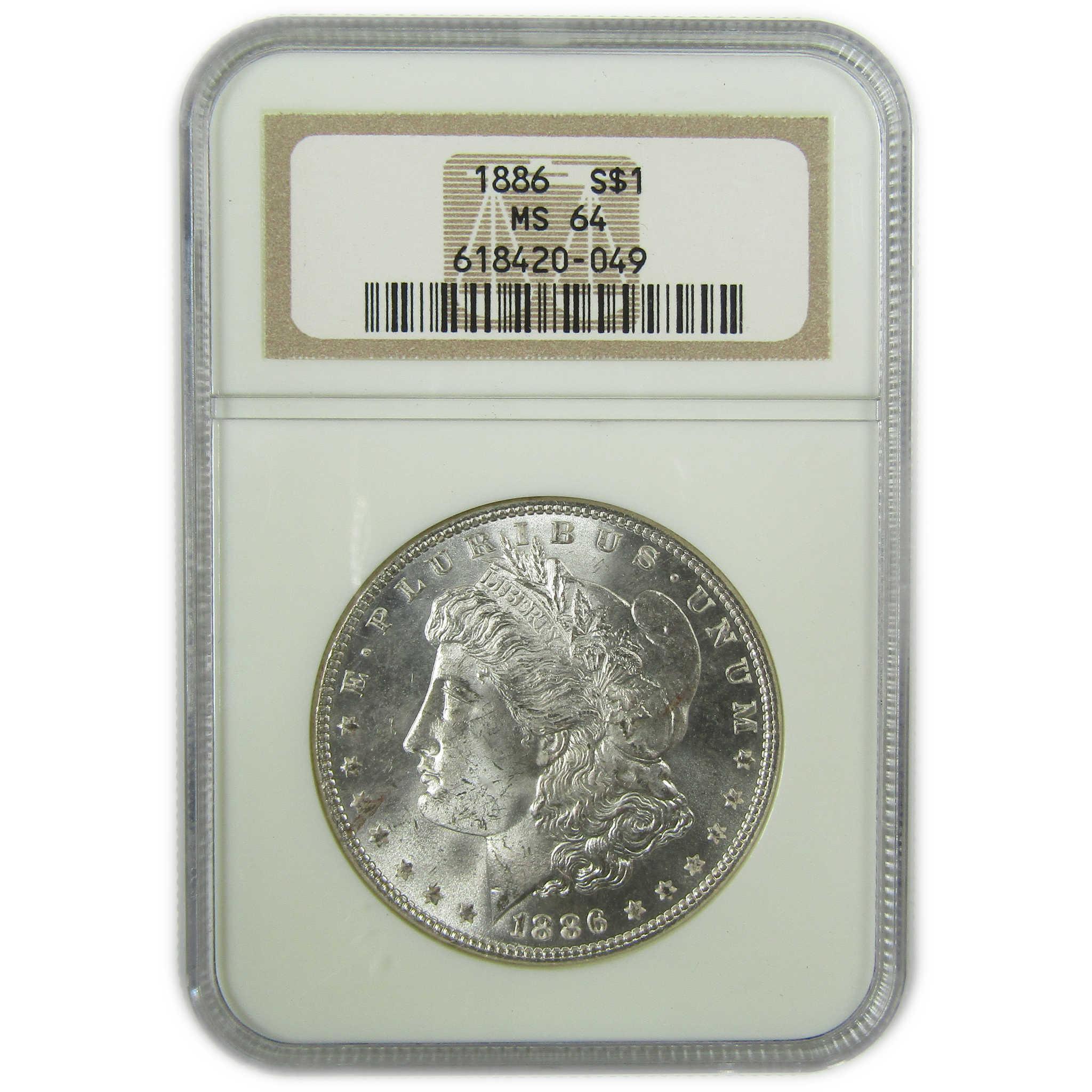 1886 Morgan Silver Dollar MS 64 NGC Uncirculated $1 Coin SKU:CP404 - Morgan coin - Morgan silver dollar - Morgan silver dollar for sale - Profile Coins & Collectibles