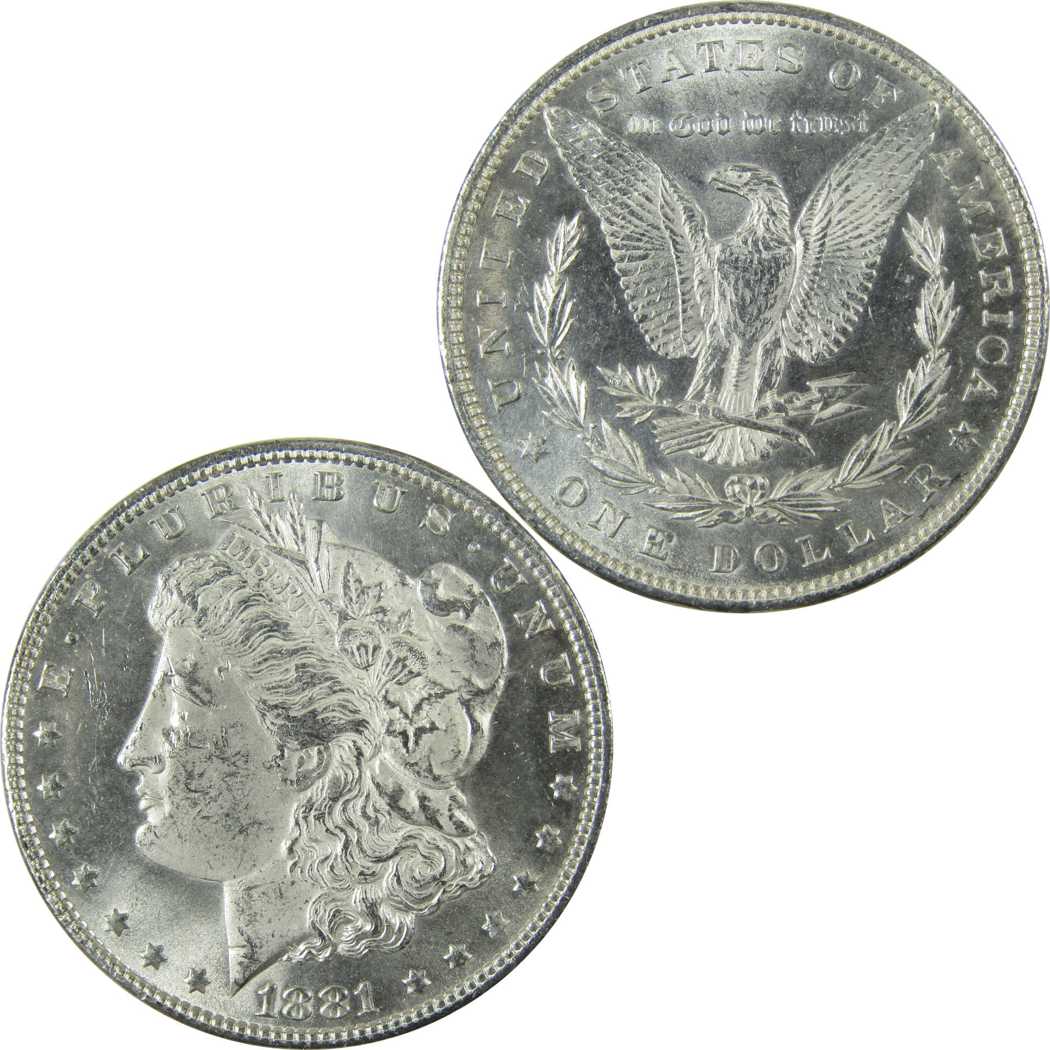 1881 Morgan Silver Dollar Uncirculated Mint State $1 Coin SKU:I27068
