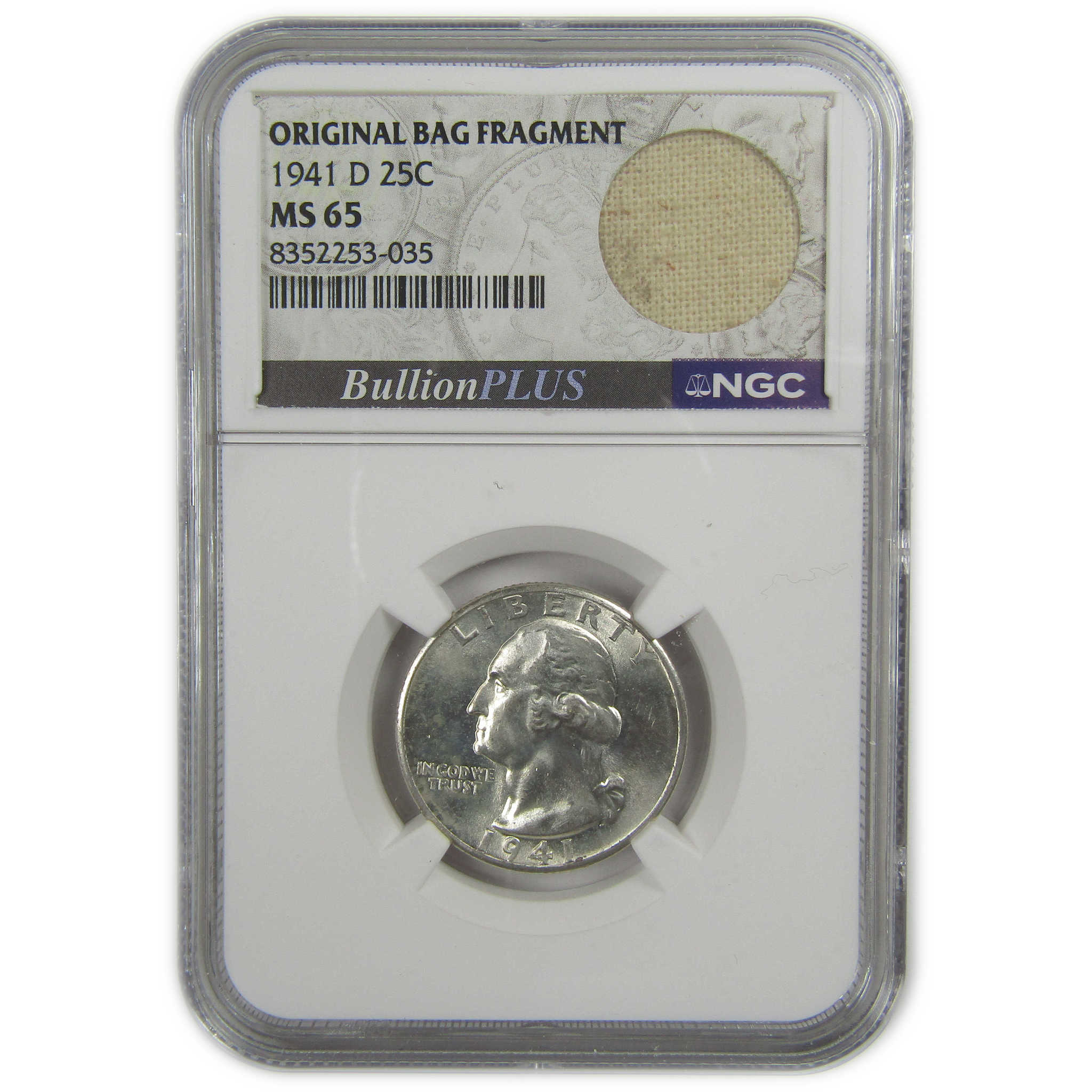 1941 D Washington Quarter MS 65 NGC Silver Bag Fragment SKU:I20601