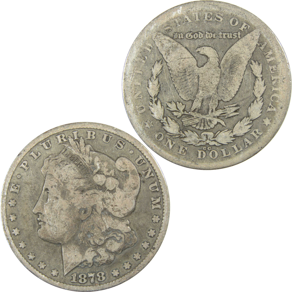1878 CC Morgan Silver Dollar G Good $1 Coin Collectible SKU:CP1752