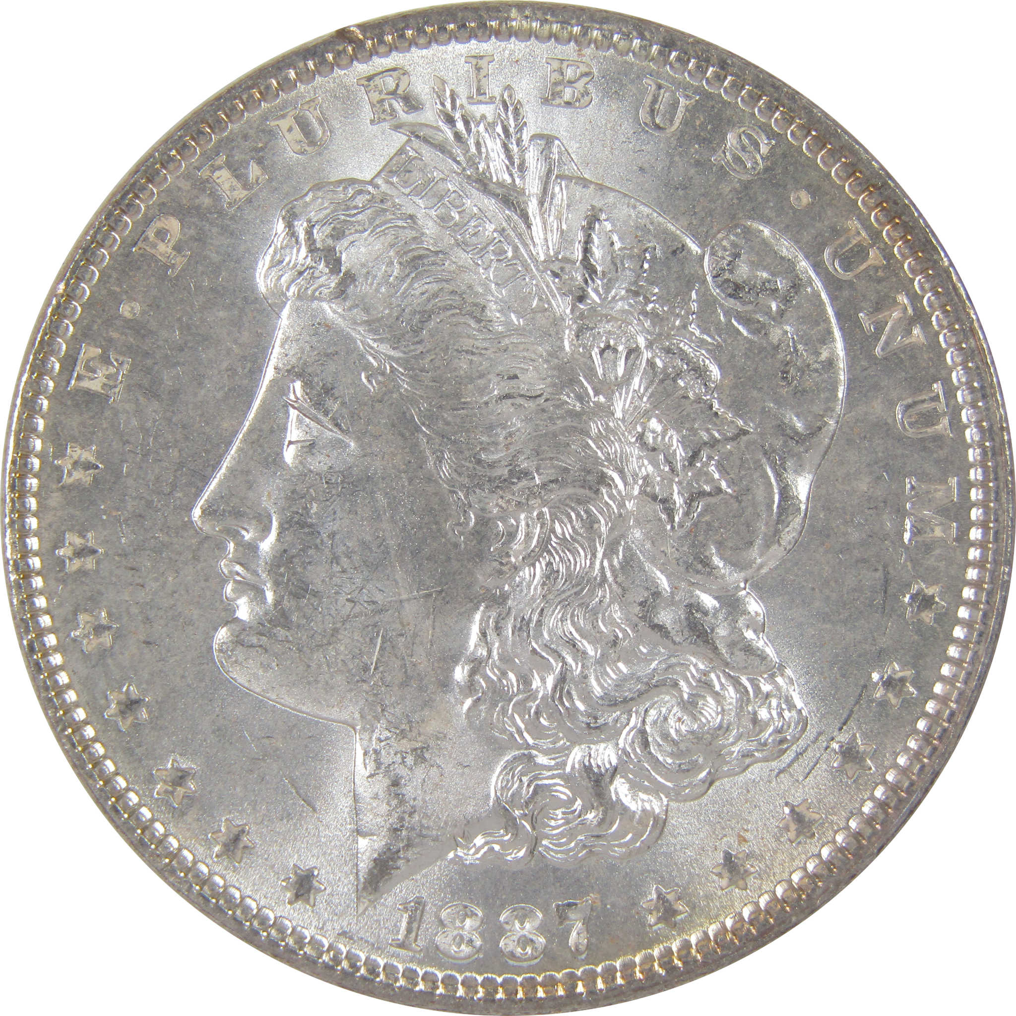 1887 Morgan Dollar Uncirculated Silver Toned Reverse SKU:I18866