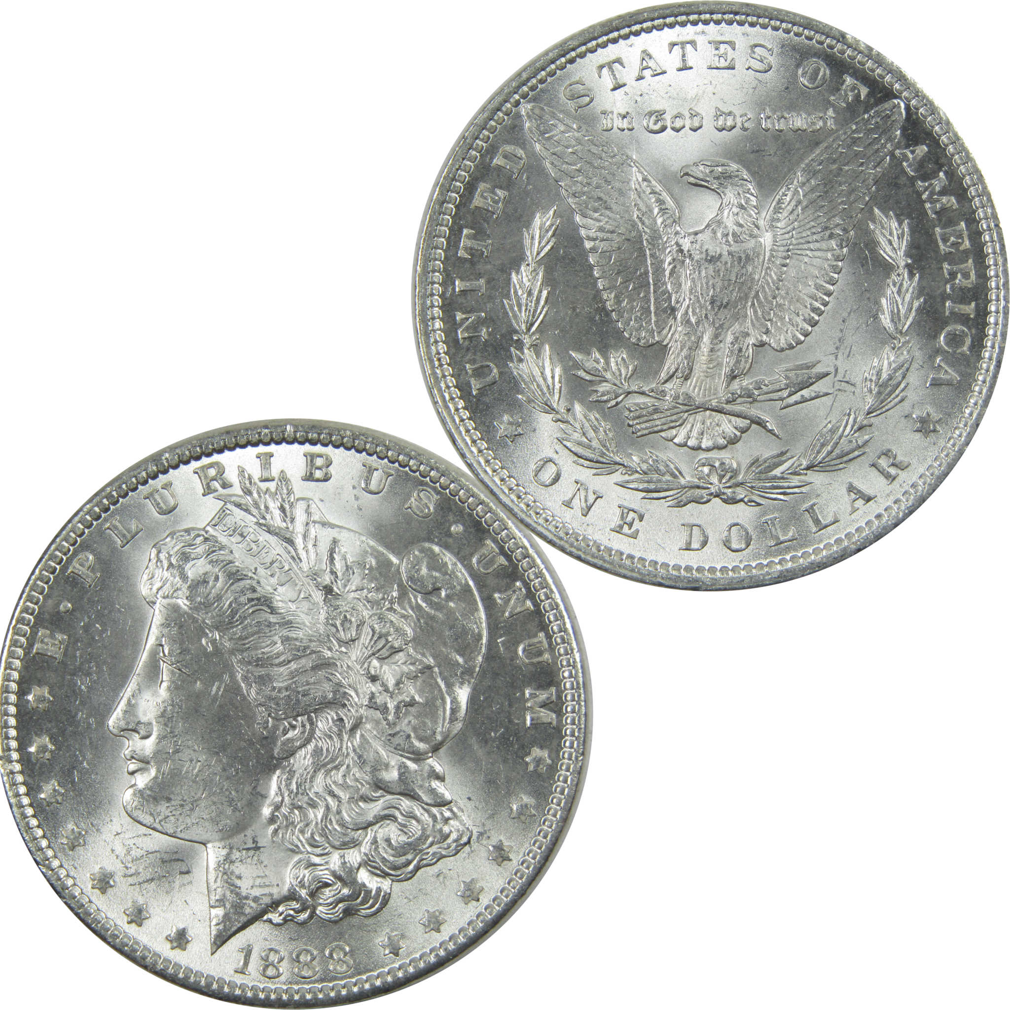 1888 Morgan Dollar BU Choice Uncirculated Silver $1 Coin SKU:I15473 - Morgan coin - Morgan silver dollar - Morgan silver dollar for sale - Profile Coins & Collectibles