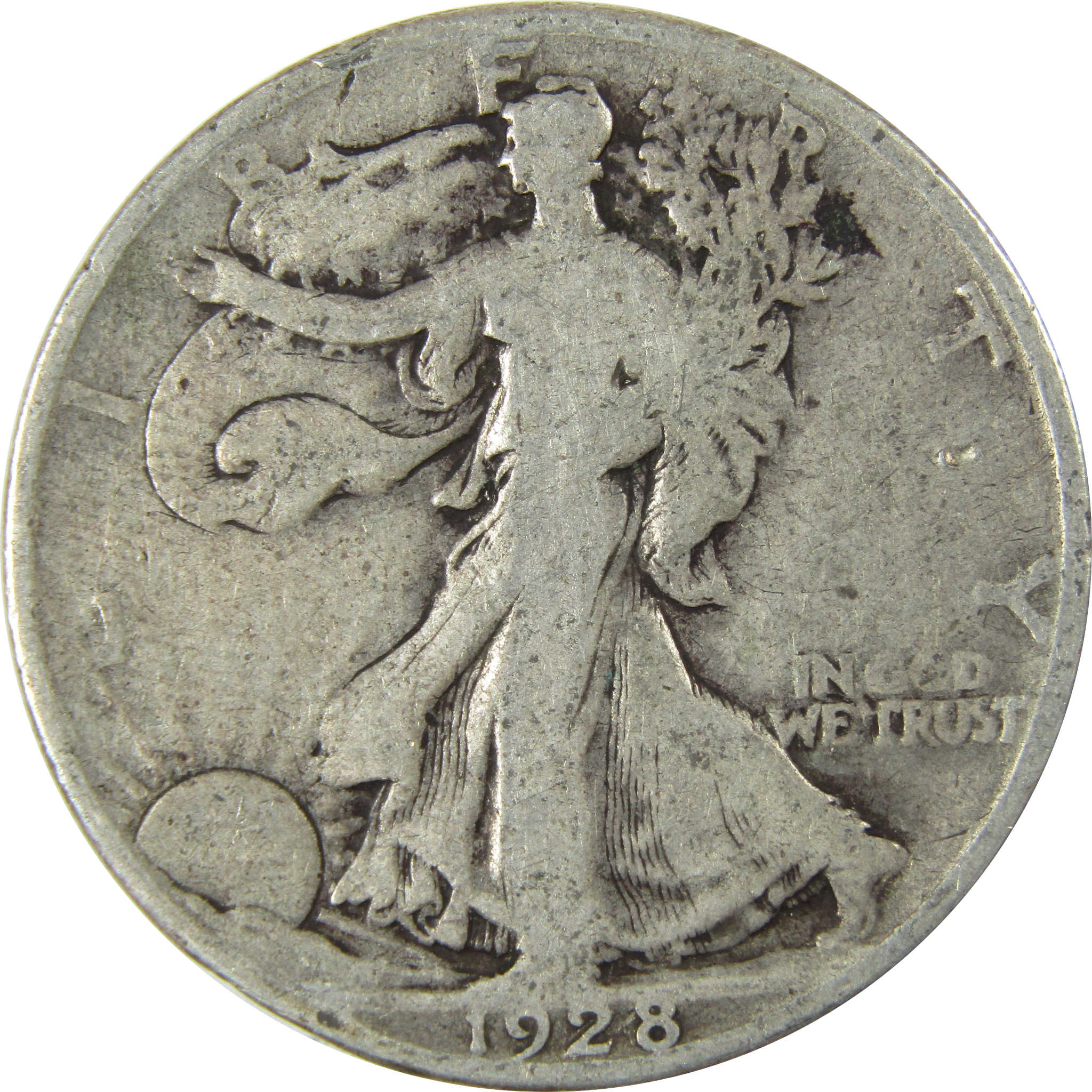1928 S Liberty Walking Silver Half Dollar G Good 50c Coin SKU:CP511
