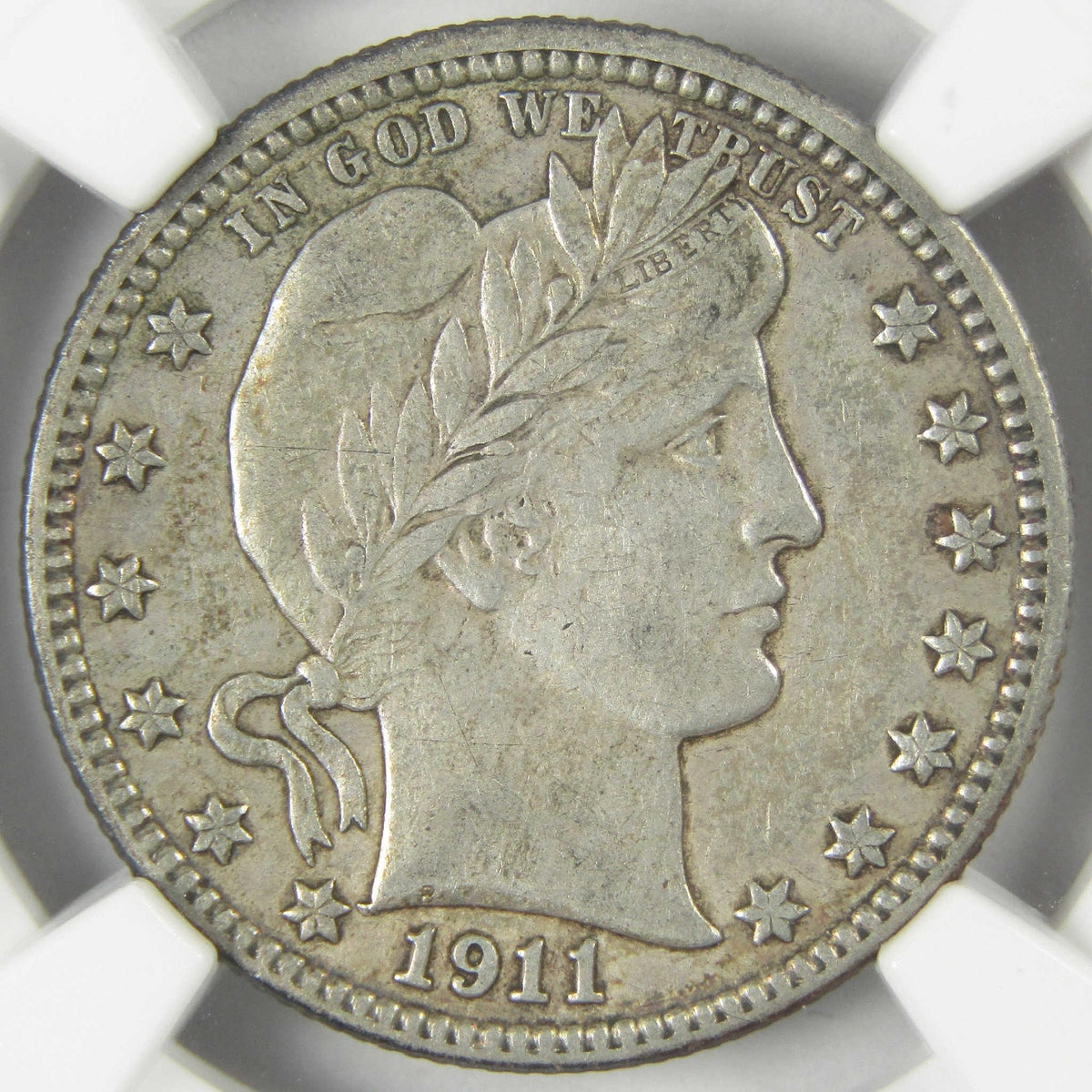 1911 D Barber Silver Quarter VF 35 NGC 25c Coin Collectible