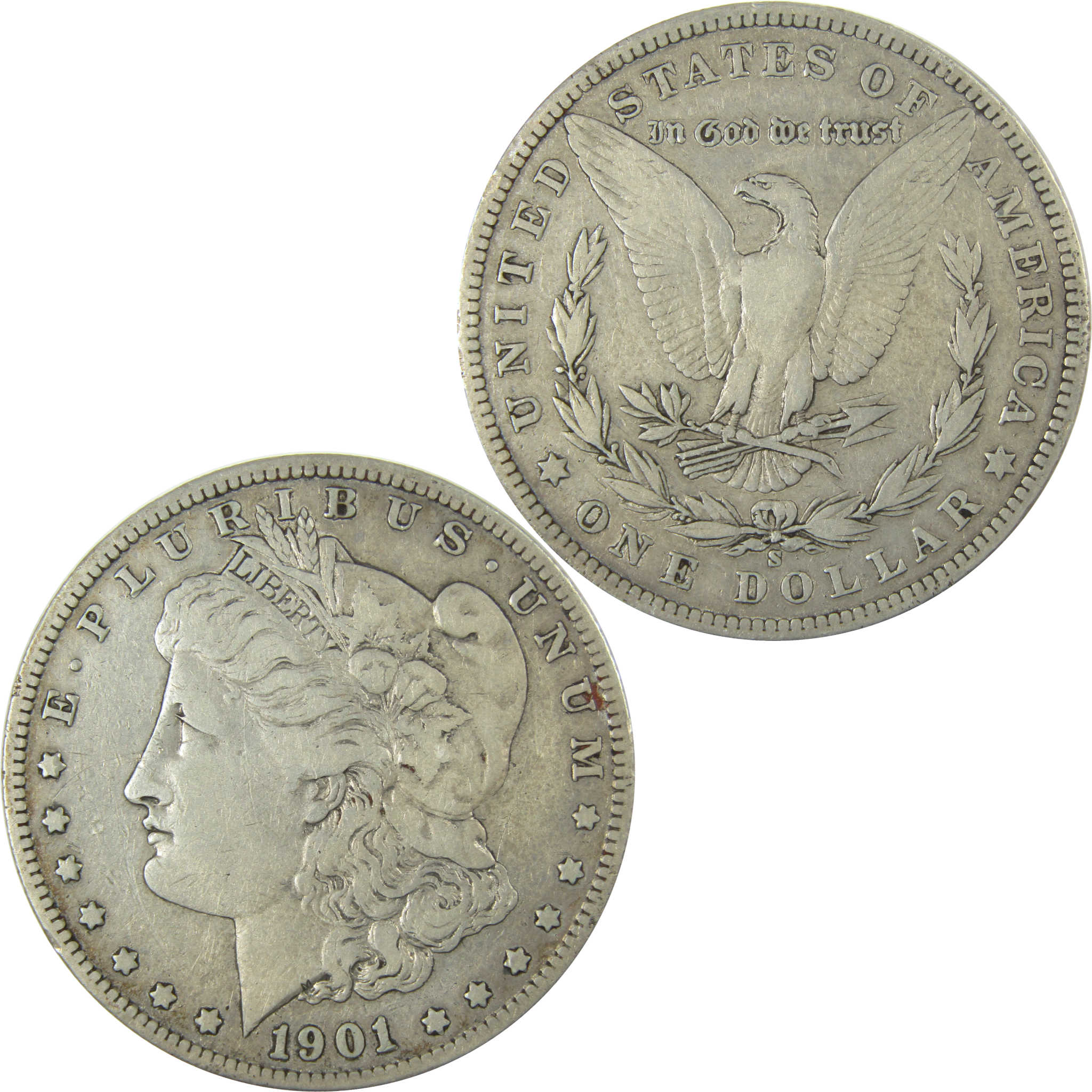 1901 S Morgan Silver Dollar F Fine Details $1 Coin SKU:I28092 - Morgan coin - Morgan silver dollar - Morgan silver dollar for sale - Profile Coins & Collectibles