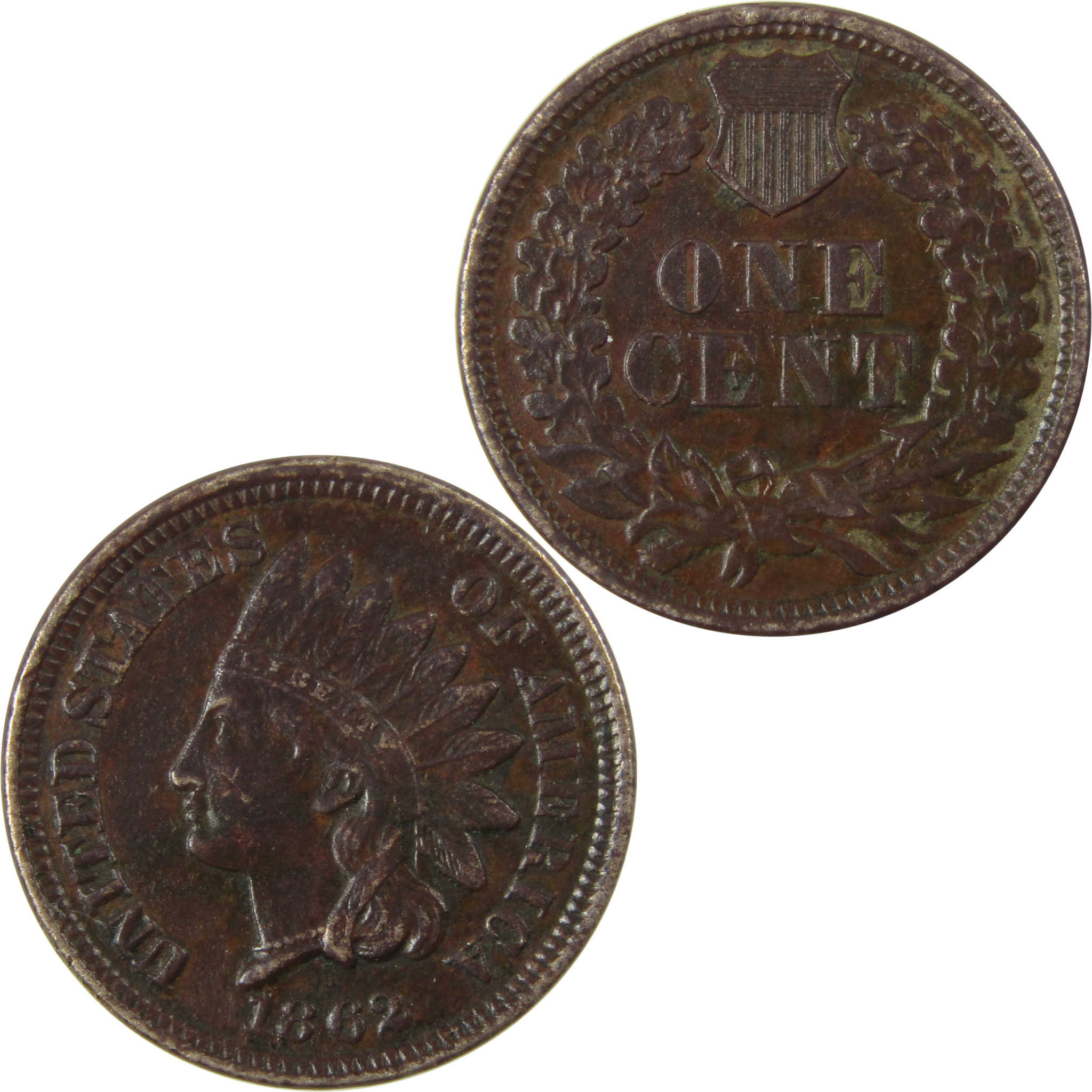 1862 Indian Head Cent VF Very Fine Details Penny 1c Coin SKU:CP1178