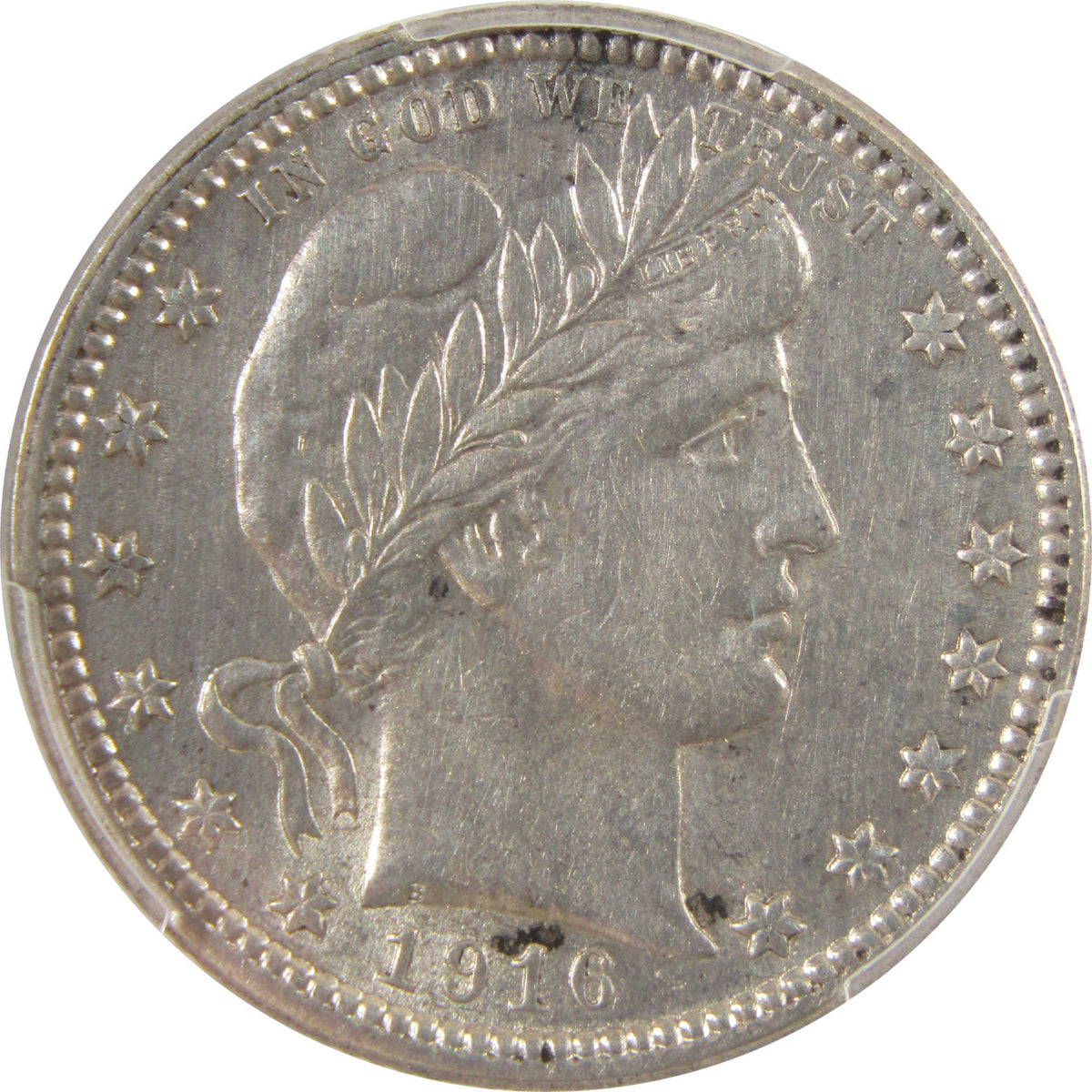 1916 D Barber Silver Quarter AU Details PCGS 25c Coin SKU:I29348