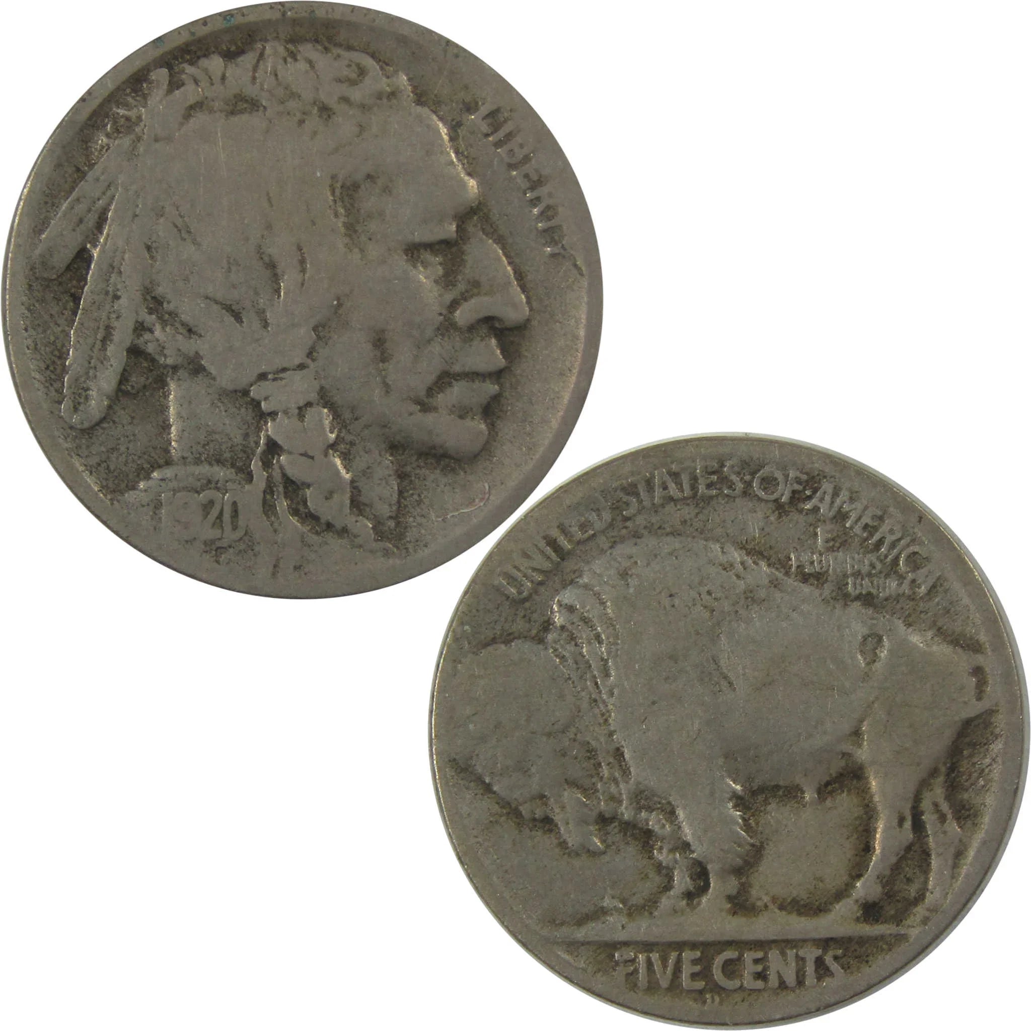 1920 D Indian Head Buffalo Nickel VG Very Good 5c Coin SKU:I23959