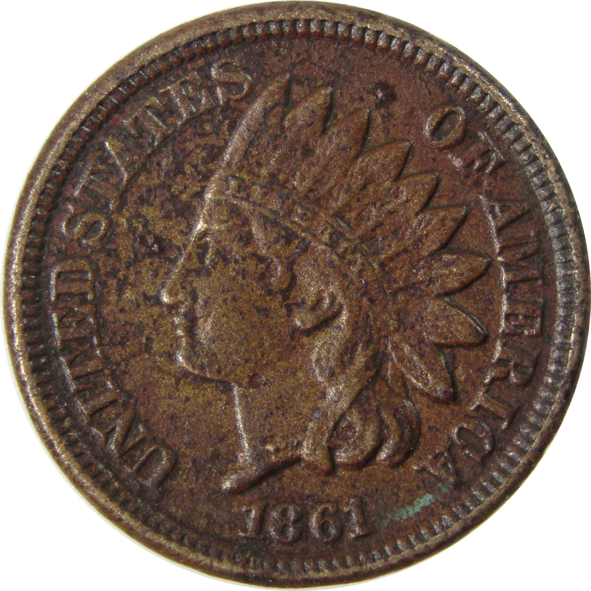 1861 Indian Head Cent VF Very Fine Details Penny 1c Coin SKU:CP1247